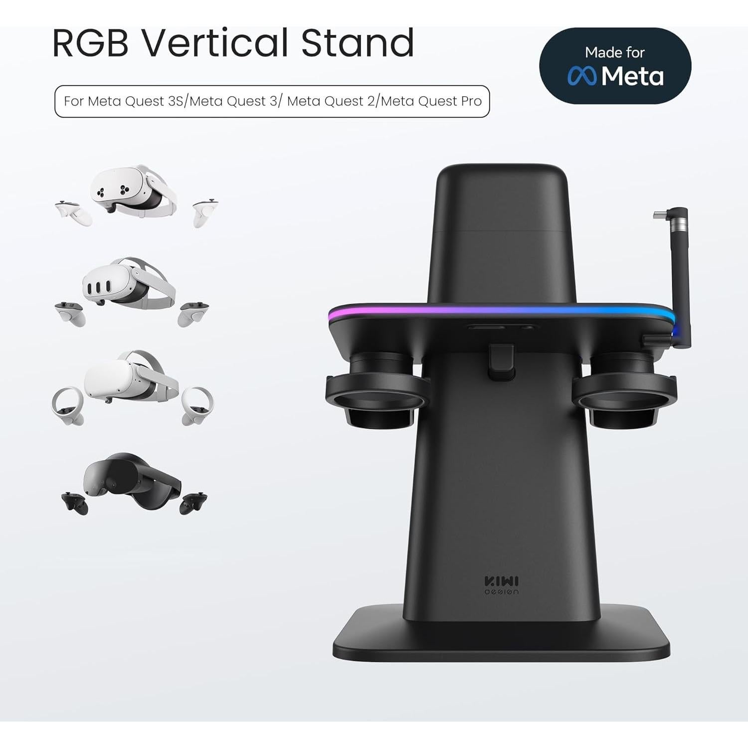 Base de Carga KIWI design para Meta Quest 3S y 2, Soporte Vertical
