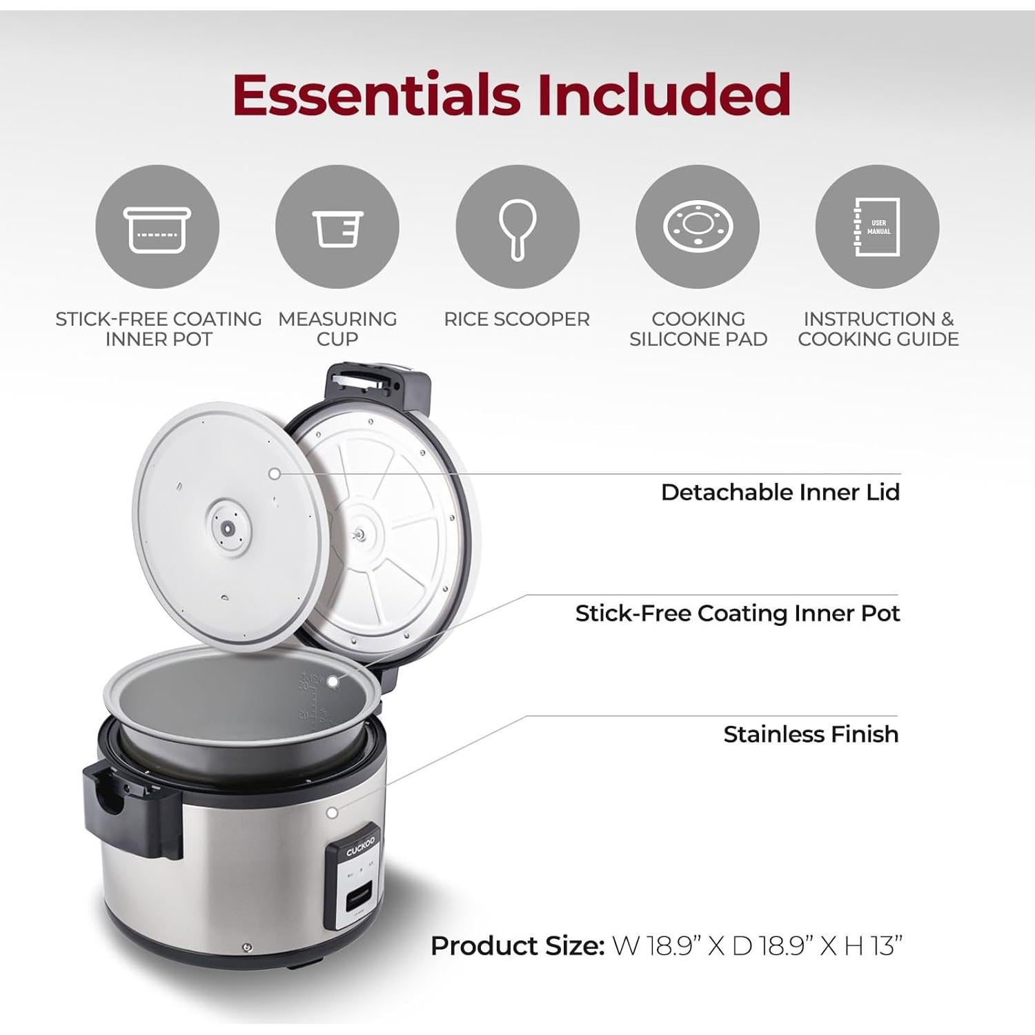 Cocina de Arroz Comercial CUCKOO CR-3032 60 Copas Antiadherente