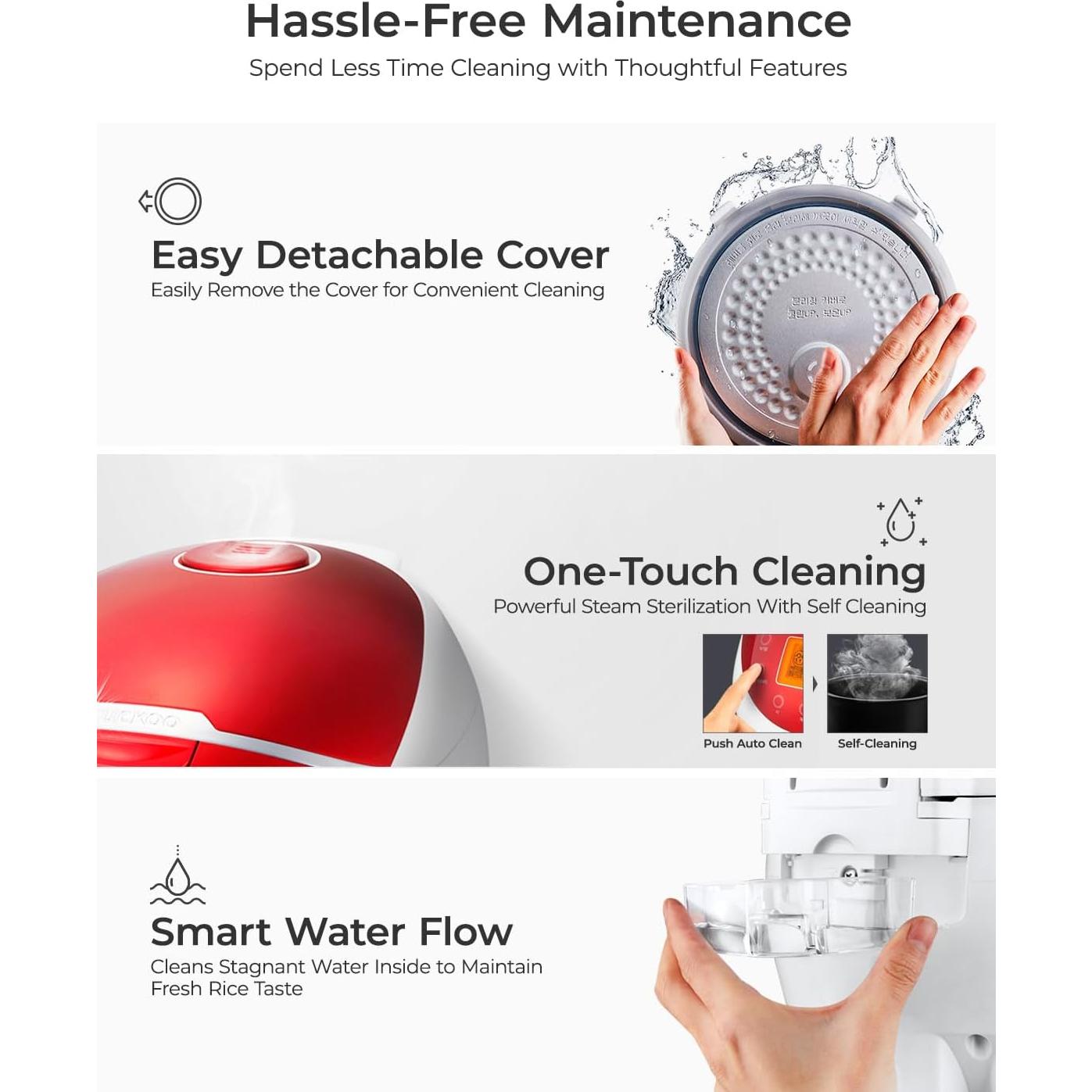 Micom Rice Cooker 6 Cup Uncooked / 12 Cup Cooked, Fuzzy Logic Rice Maker with Delay Timer & Keep Warm Setting, Versatile Food Steamer for Cooking, Non-Stick Inner Pot, Red (CR-0655F)