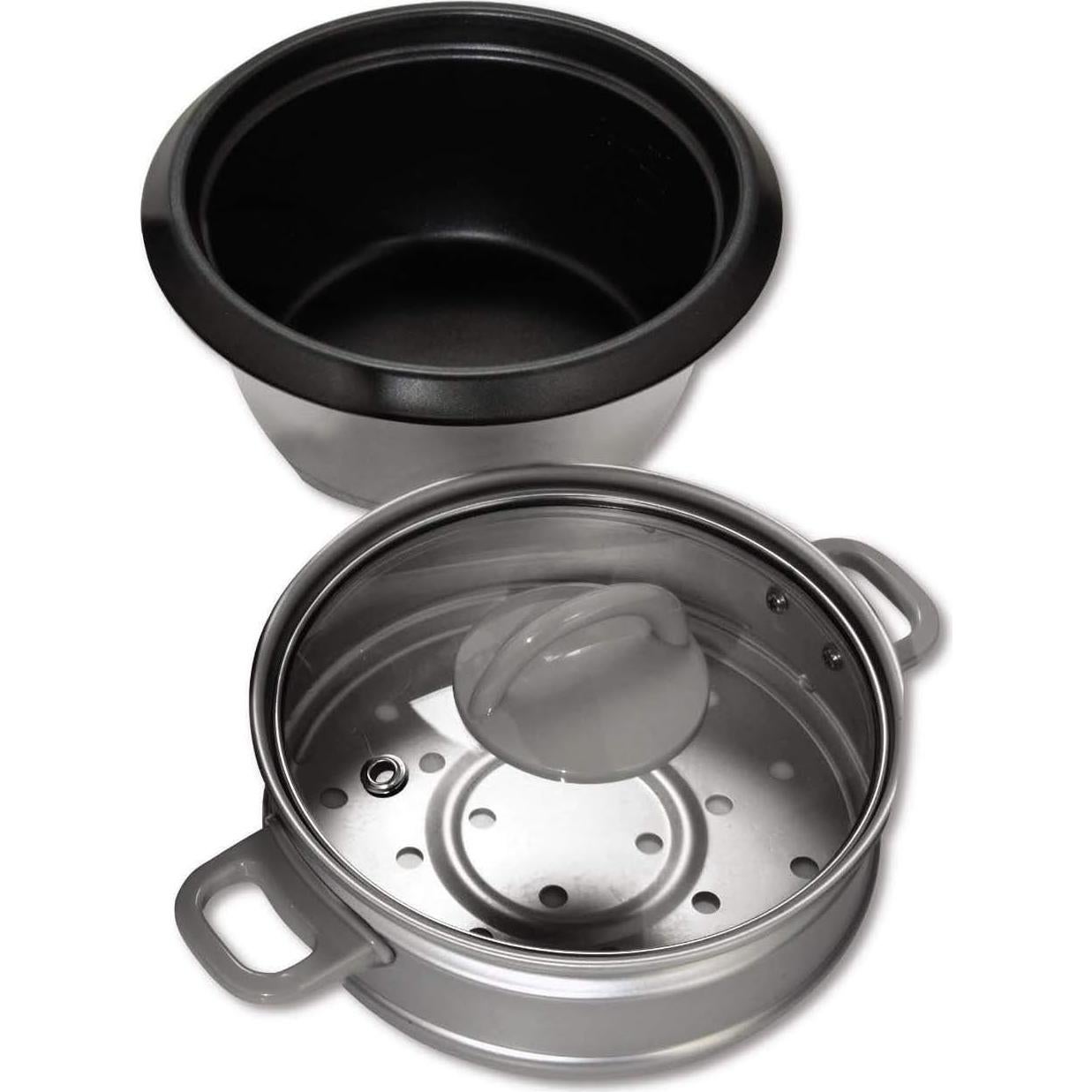 Oster 6-Cup Rice Cooker with Steamer, Red (004722-000-000)