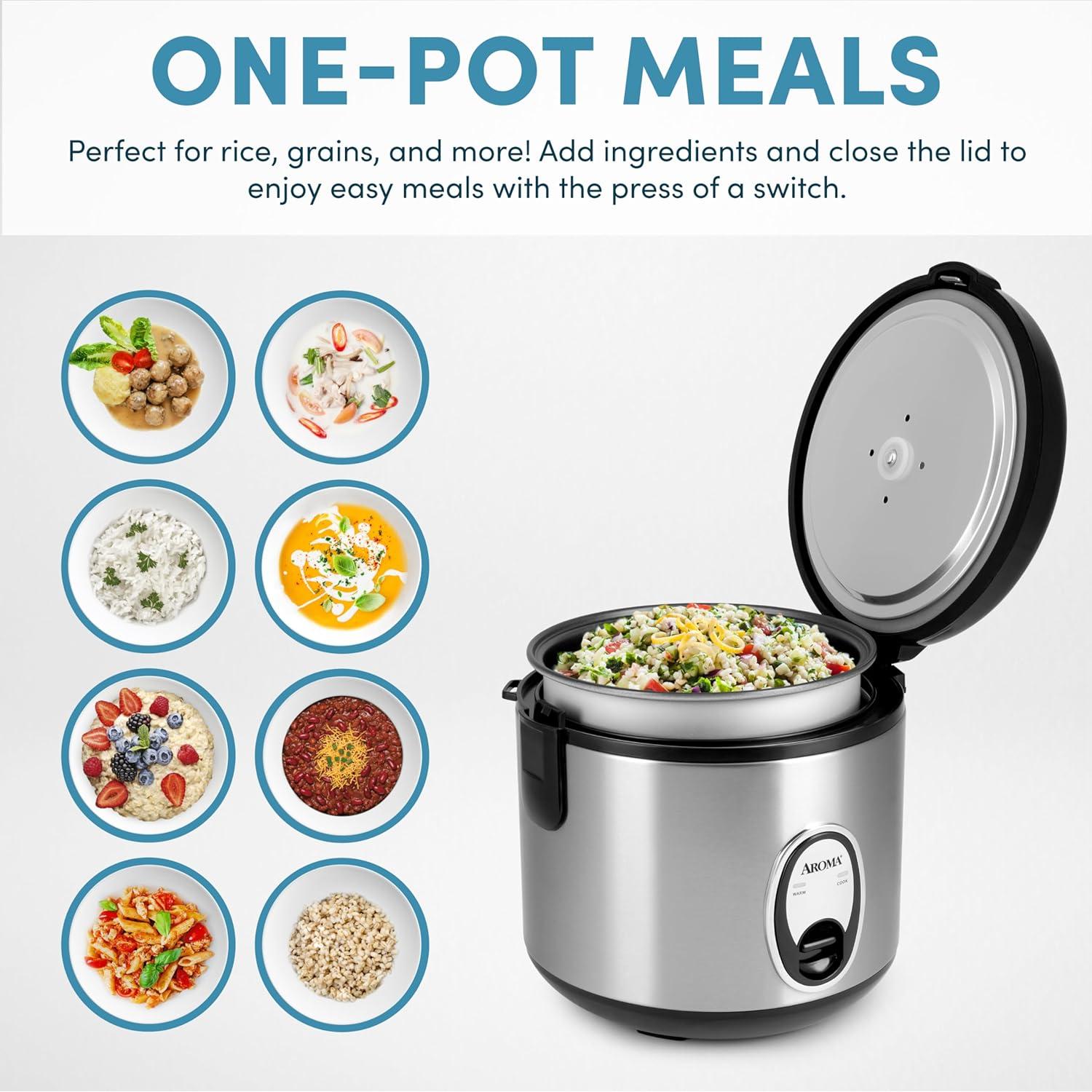 Cocedor de Arroz Aroma ARC-914SB 8 Tazas Acero Inoxidable