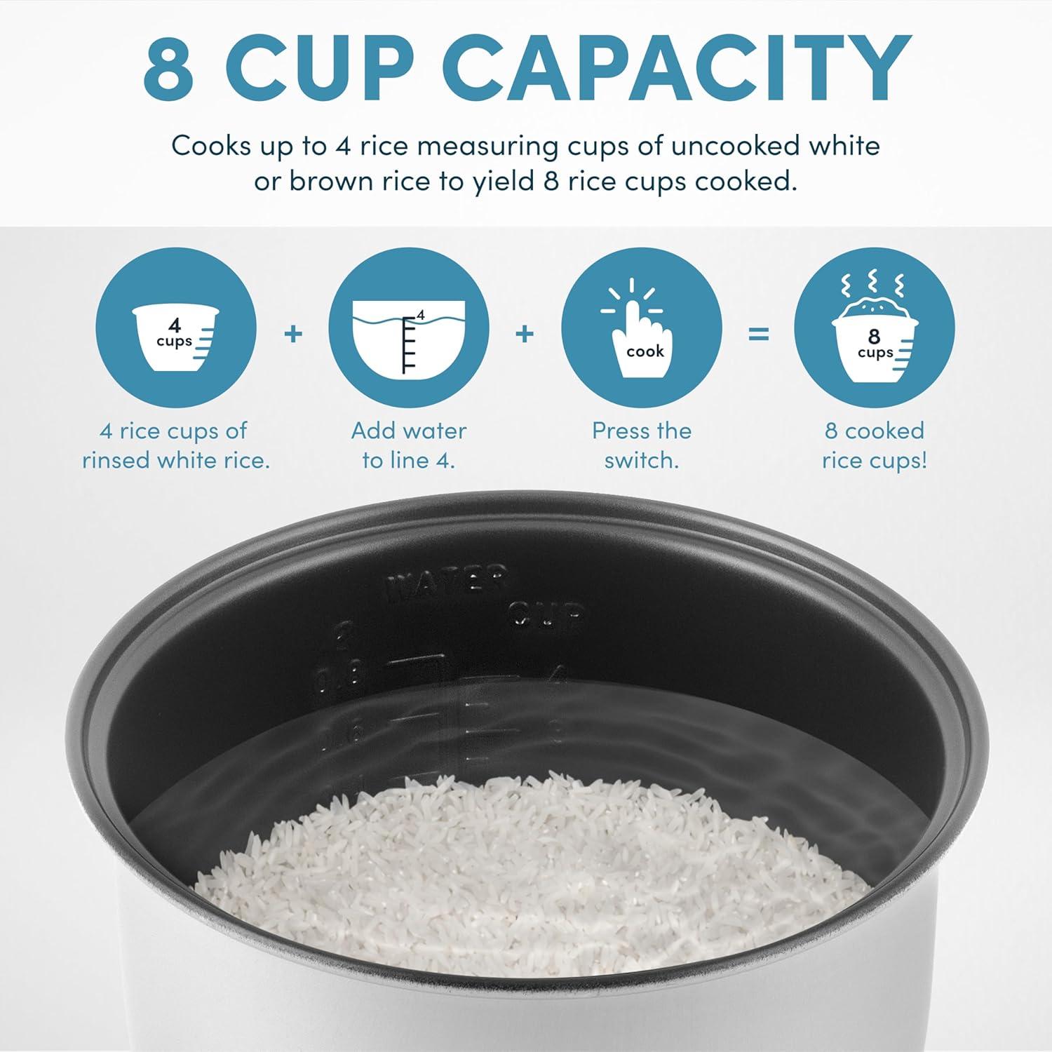 Cocedor de Arroz Aroma ARC-914SB 8 Tazas Acero Inoxidable