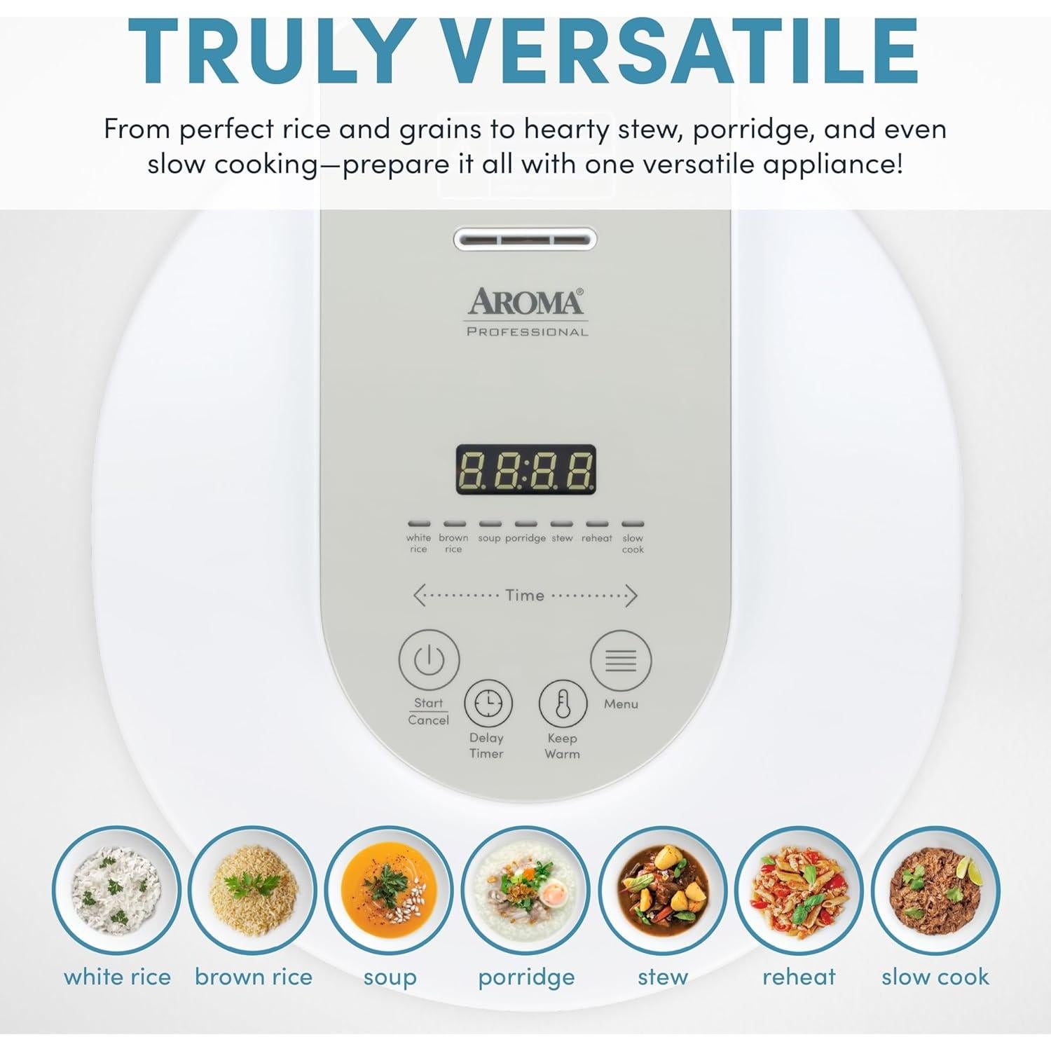 Professional Rice Cooker with Purple Clay Cooking Pot, 6-Cup (Uncooked) / 12-Cup (Cooked), Healthy Grain Multicooker, Natural Ceramic, 3 Qt, White, ARC-7206P