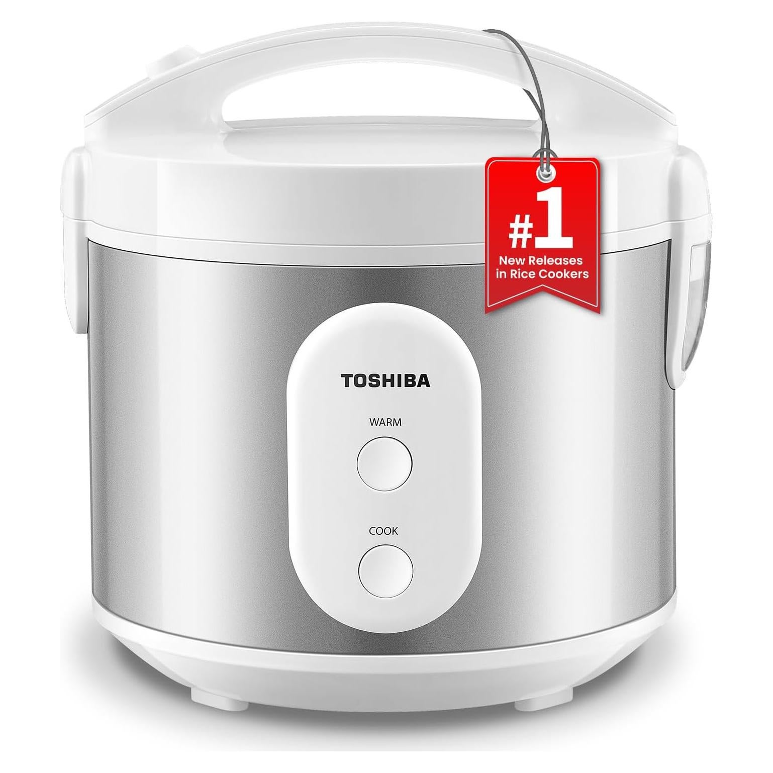 Rice Cooker & Steamer Simple 5.5 Cup(Uncooked) with Steaming Basket, Removable Non-Stick Inner Pot & Inner Lid, for Soups, Stews, Grains&Oatmeal, One Touch&Keep Warm Function, Silvery White