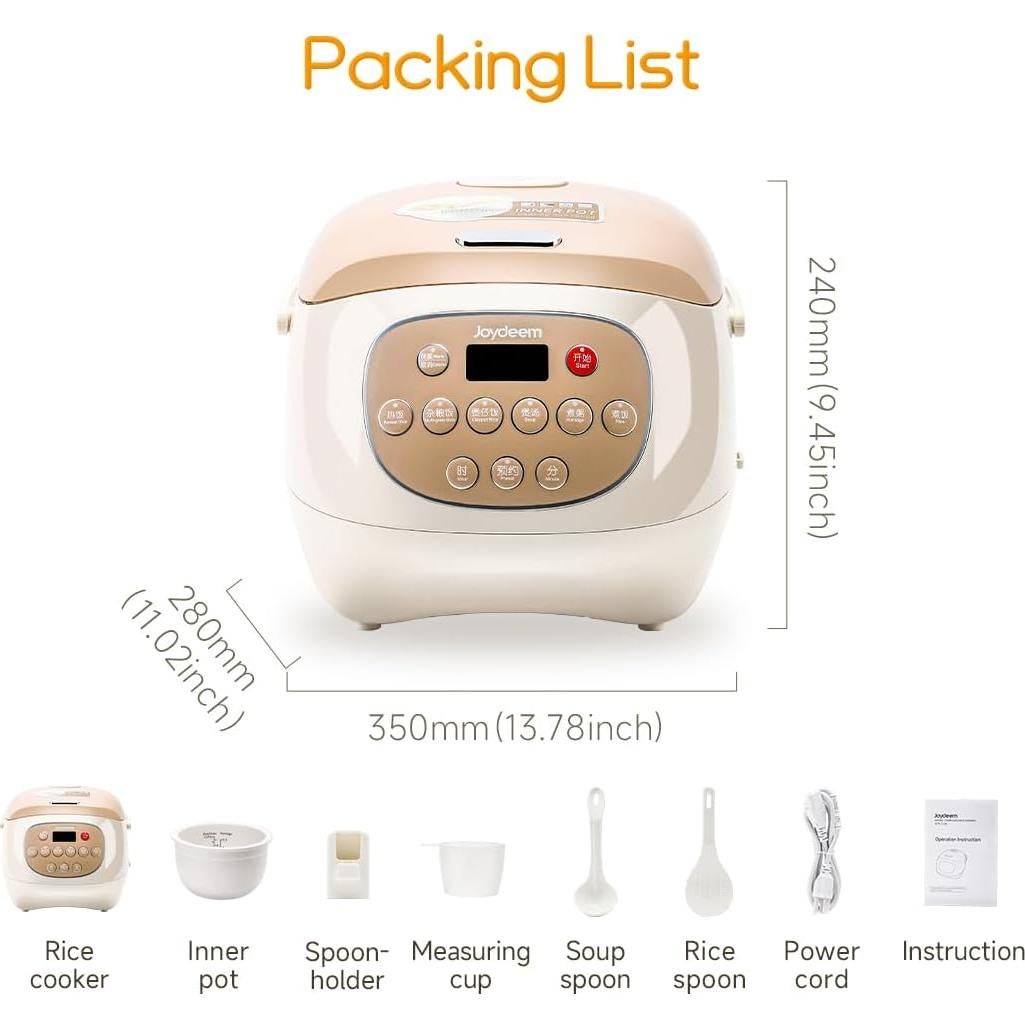 Olla Arrocera Joydeem 3L Cerámica Pura 6 Tazas Saludable