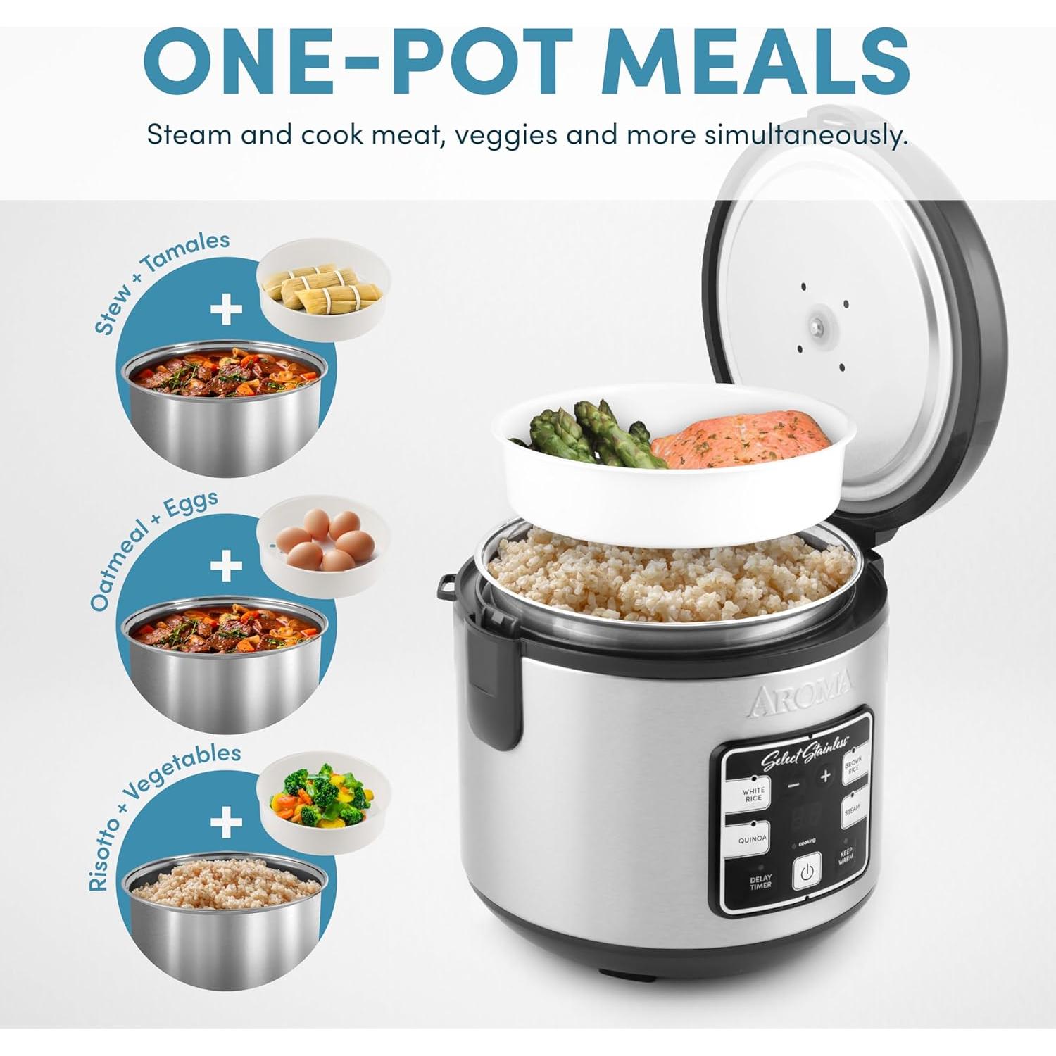 Arrocera Digital Acero Inoxidable Aroma 8 Tazas ARC-914SBDS