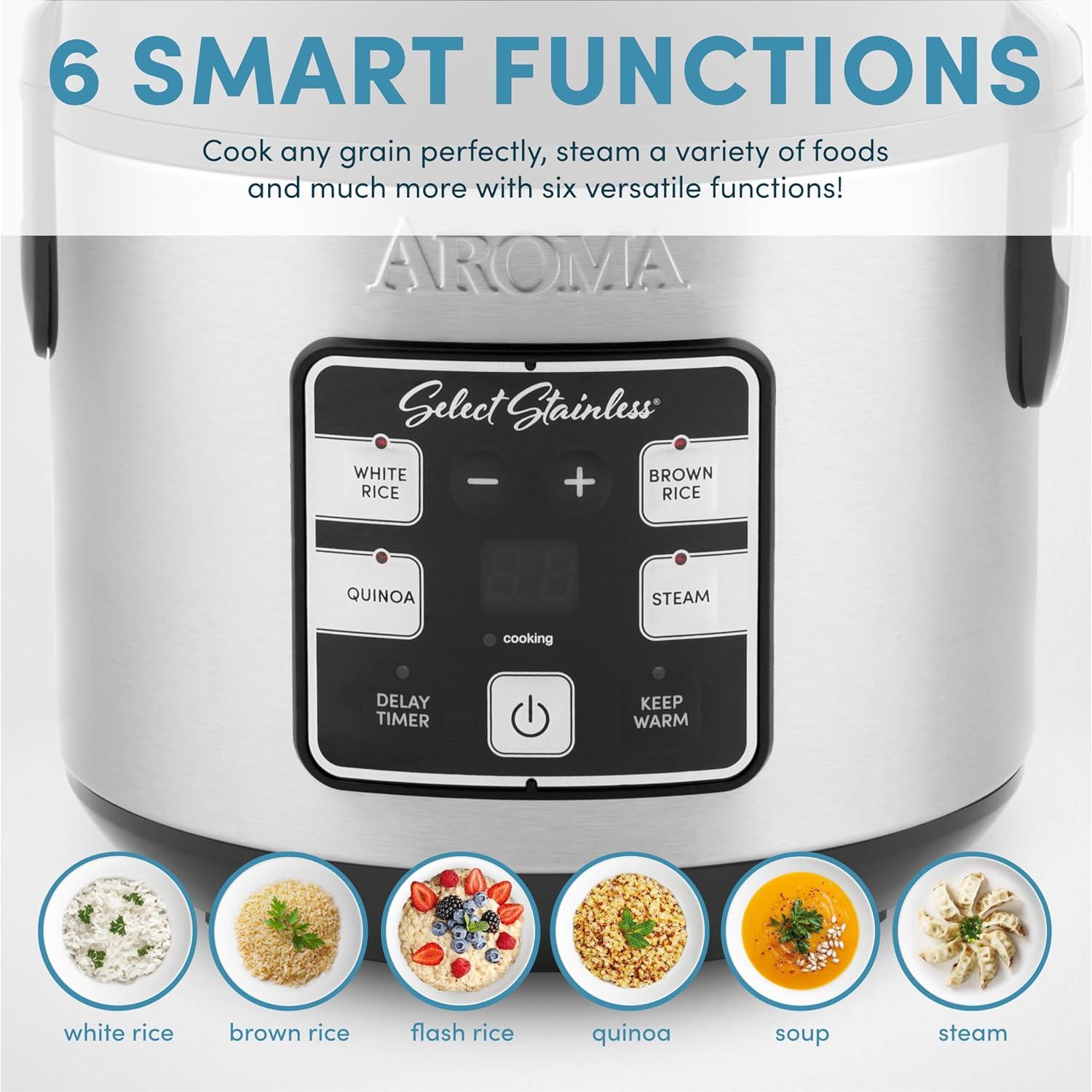 Arrocera Digital Acero Inoxidable Aroma 8 Tazas ARC-914SBDS