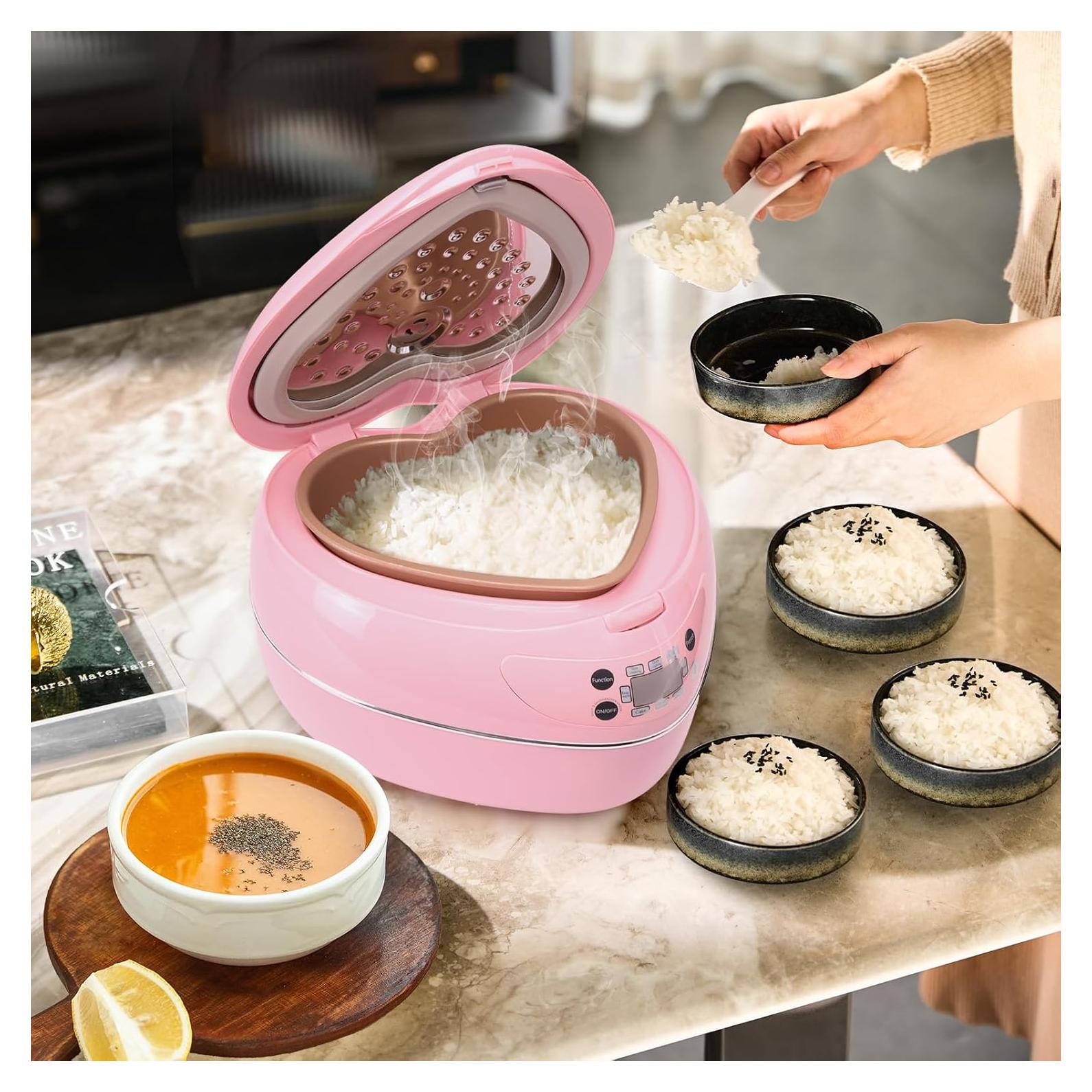 Arrocera Multifuncional SIMOHOT Rosa 1.8L 300W Corazón