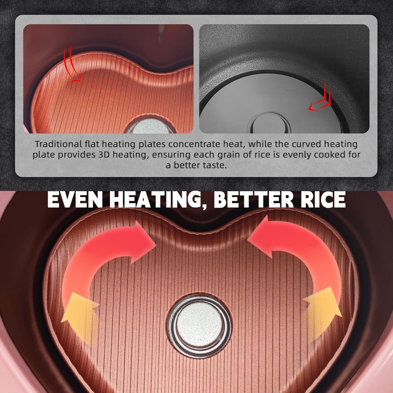 Arrocera Multifuncional SIMOHOT Rosa 1.8L 300W Corazón