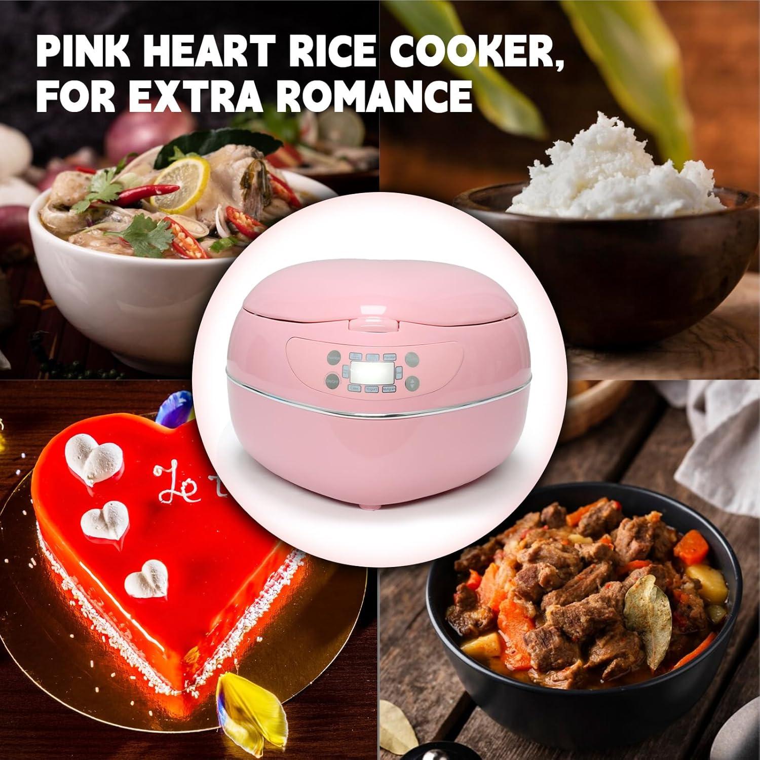 Arrocera Multifuncional SIMOHOT Rosa 1.8L 300W Corazón