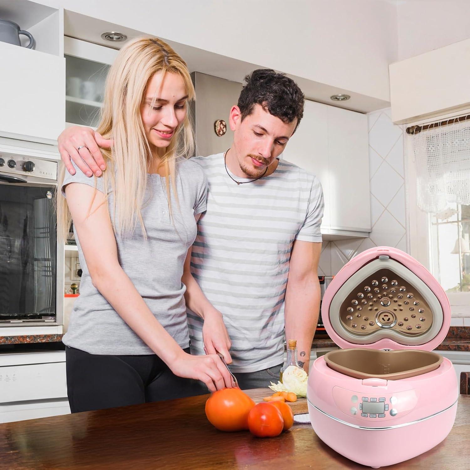 Arrocera Multifuncional SIMOHOT Rosa 1.8L 300W Corazón