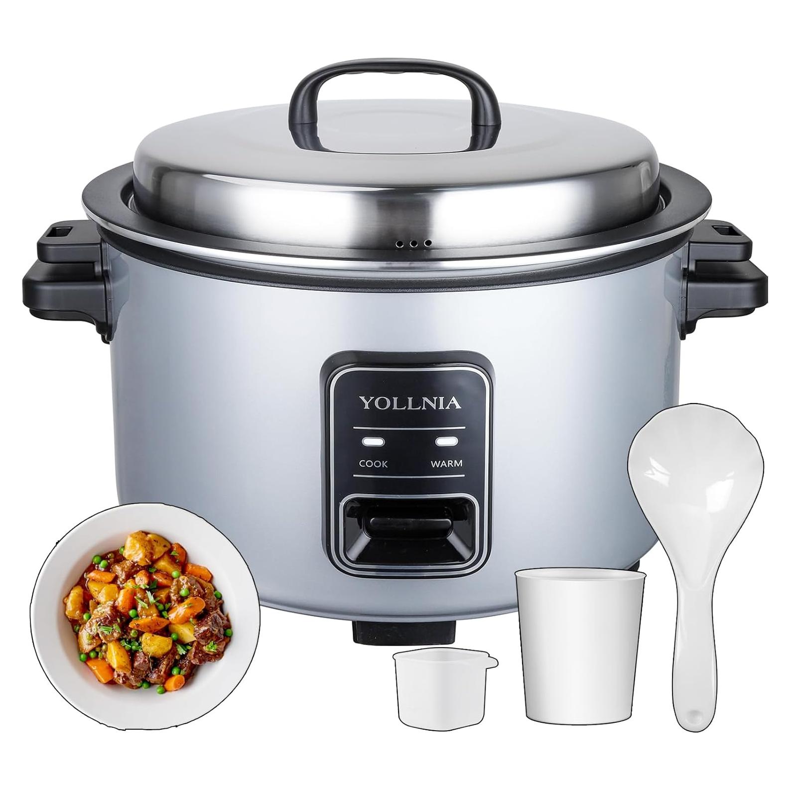 Cocedor de Arroz Comercial YOLLNIA 15L 32 Tazas 1750W