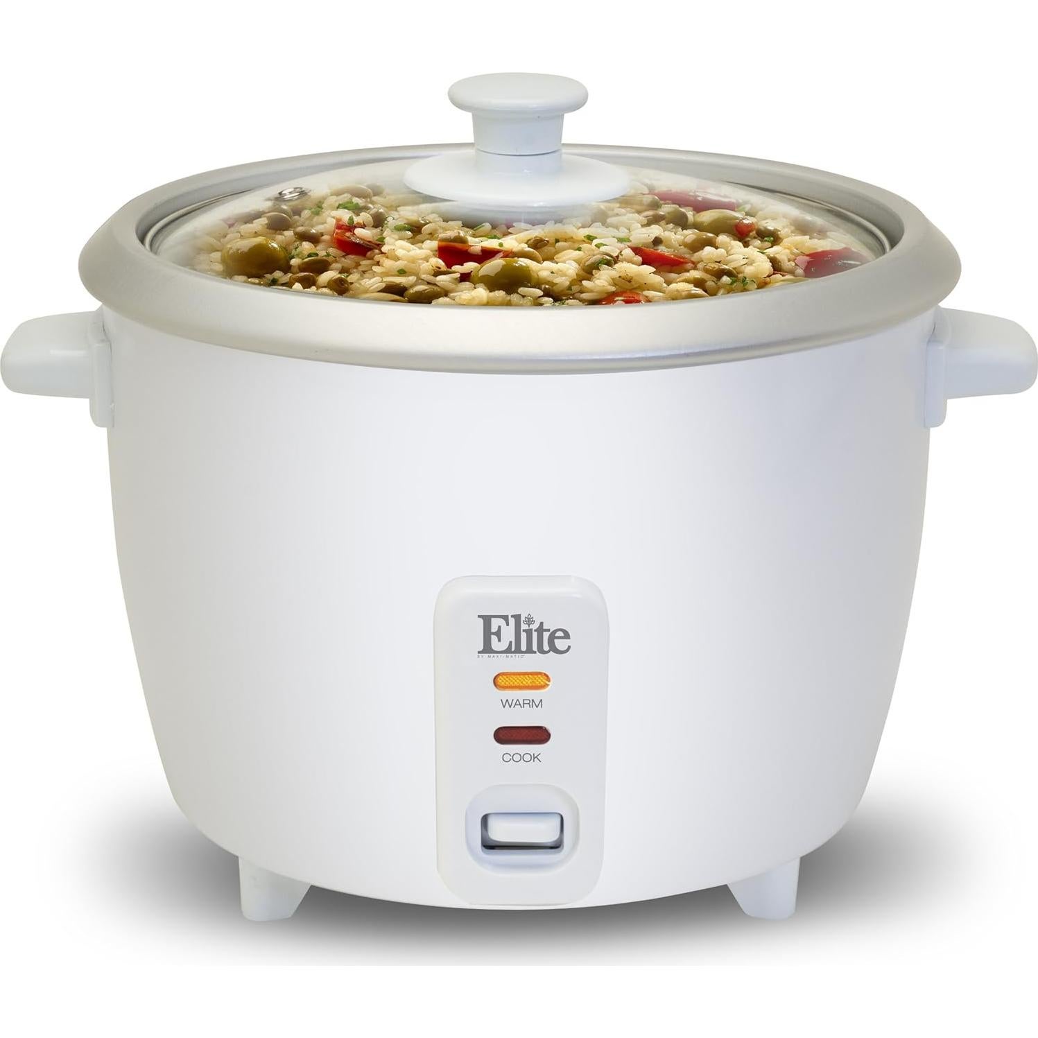 Olla Arrocera Eléctrica Elite Gourmet ERC-003ST 6 Tazas Blanca