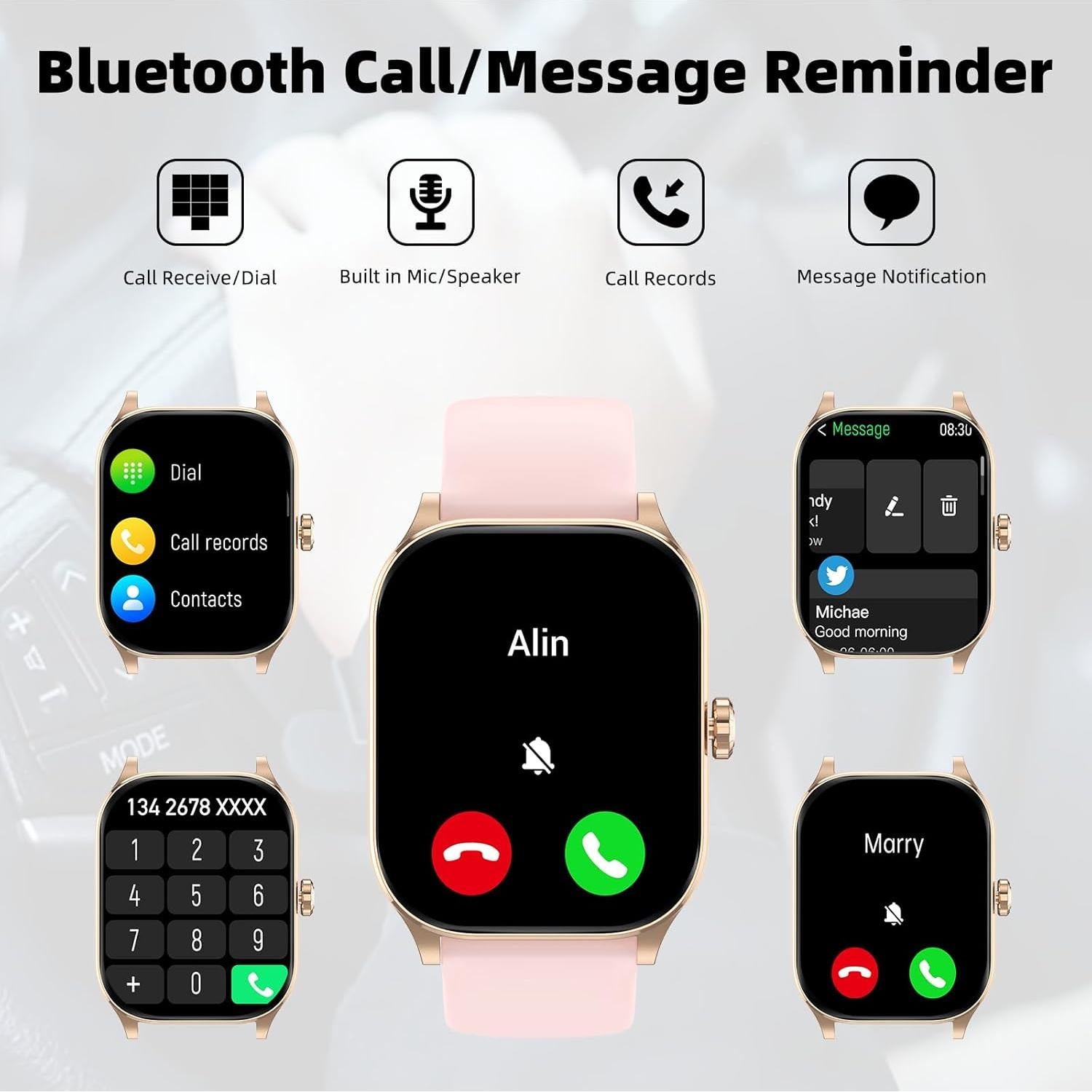 Reloj Inteligente Othalne P68 1.85" Bluetooth Salud IP68