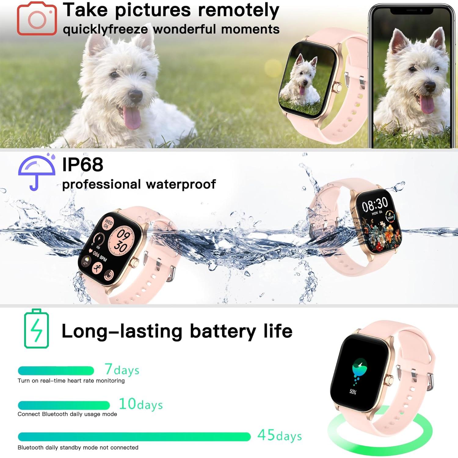 Reloj Inteligente Othalne P68 1.85" Bluetooth Salud IP68