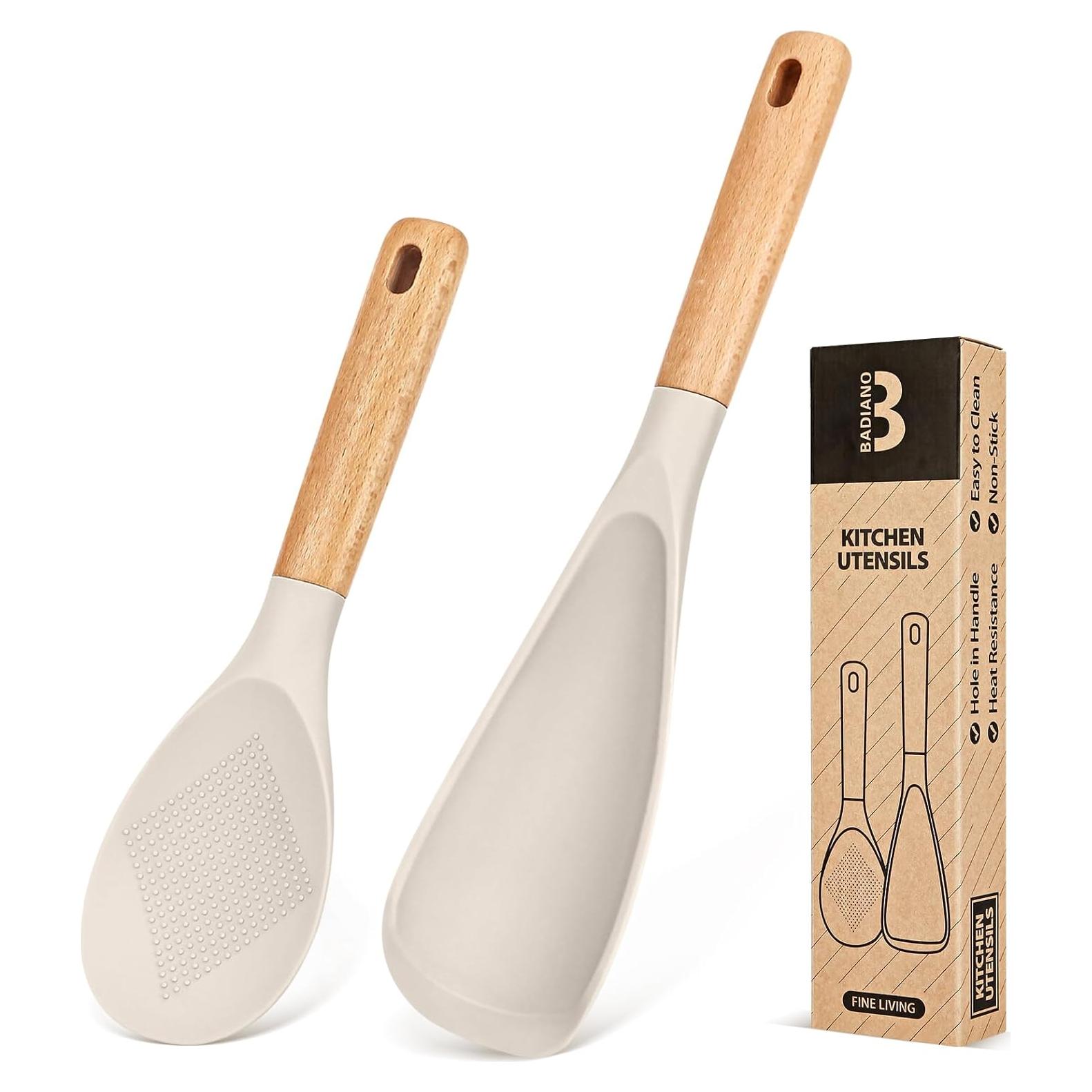 Cuchara de Cocina y Cucharón Silicona Badiano Caqui 29cm