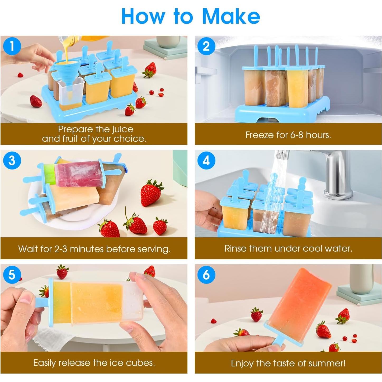 Moldes de Paletas 9 Cavidades Alinana Sin BPA con Accesorios