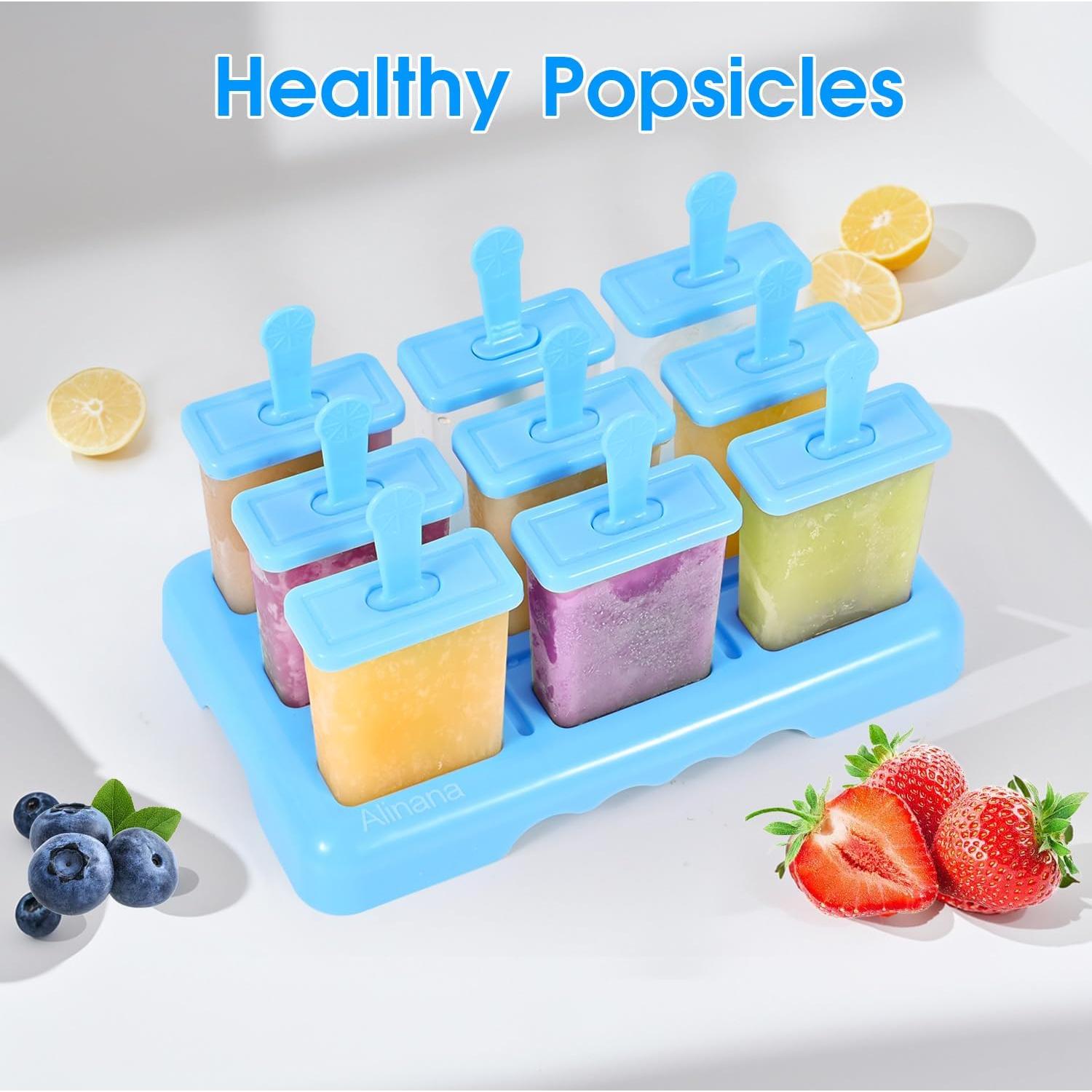 Moldes de Paletas 9 Cavidades Alinana Sin BPA con Accesorios