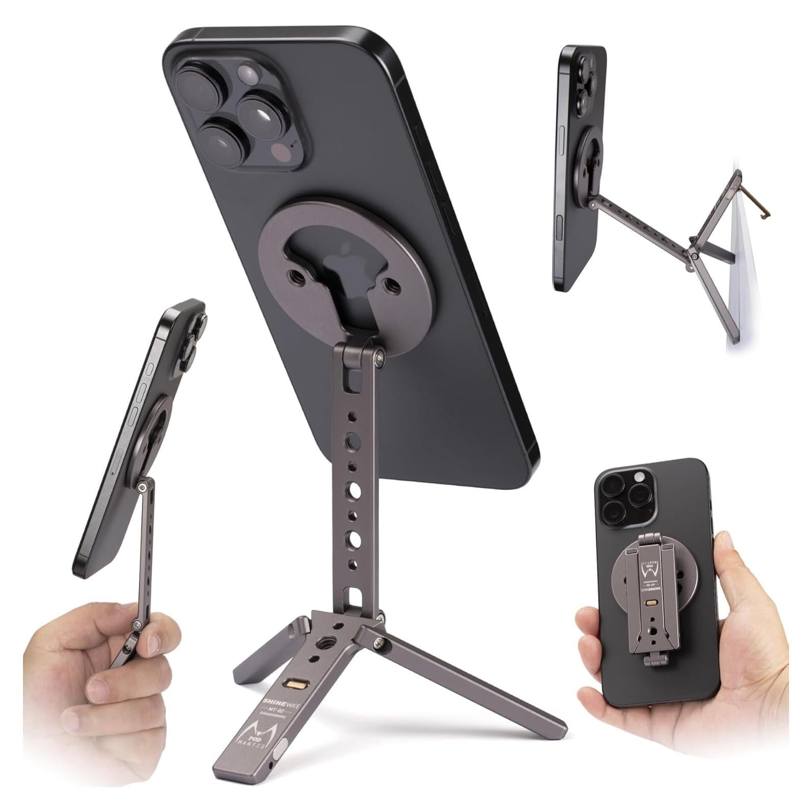 Trípode Magnético SHINEWEE para iPhone 12-16, Compacto