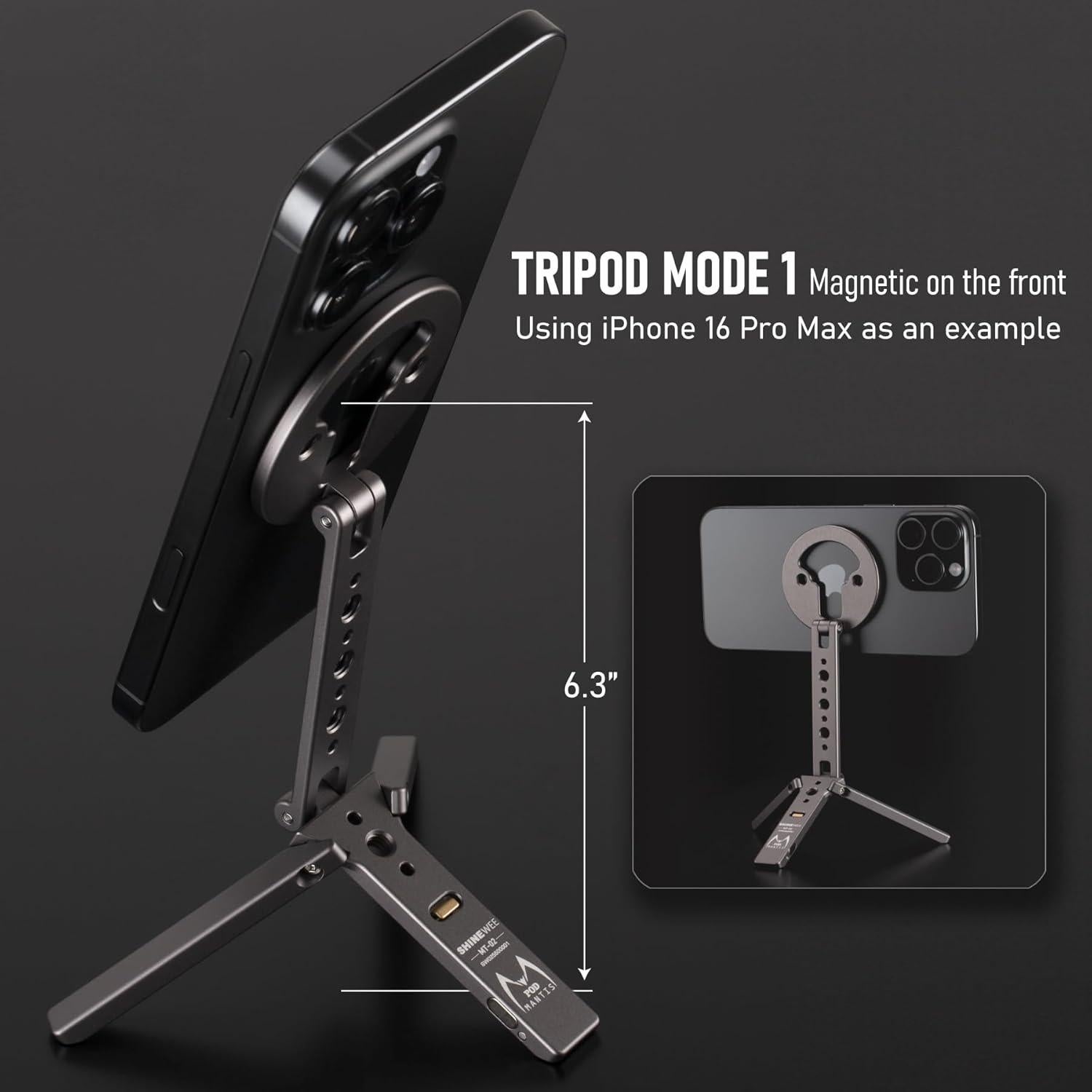 Trípode Magnético SHINEWEE para iPhone 12-16, Compacto