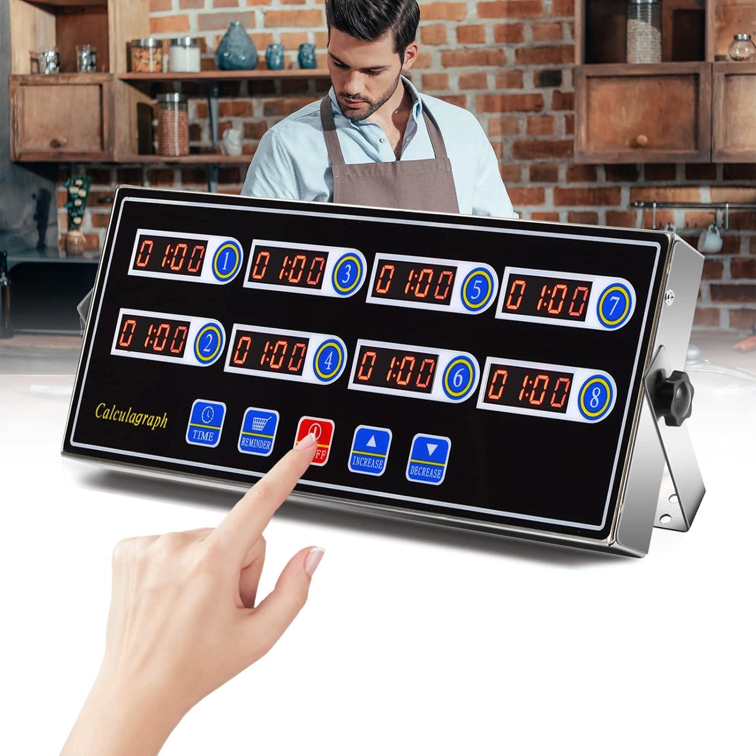 Temporizador Digital de Cocina Genérico 8 Canales Alarma Fuerte