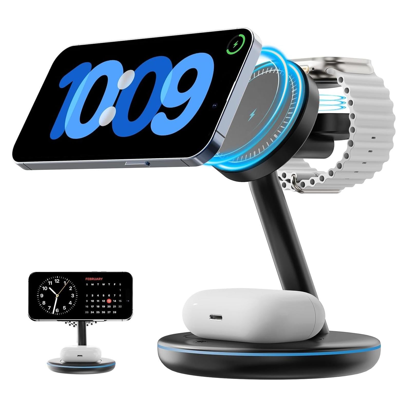 Estación de Carga Inalámbrica Magnética 3 en 1 Kingtron para iPhone