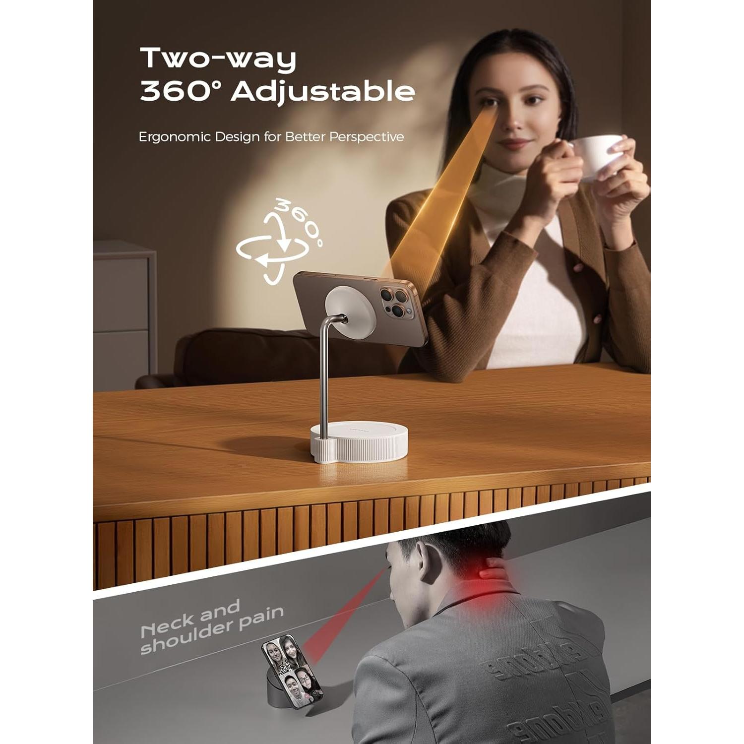 Soporte Magnético Ergonómico Threekey para iPhone 12-16 Pro Max