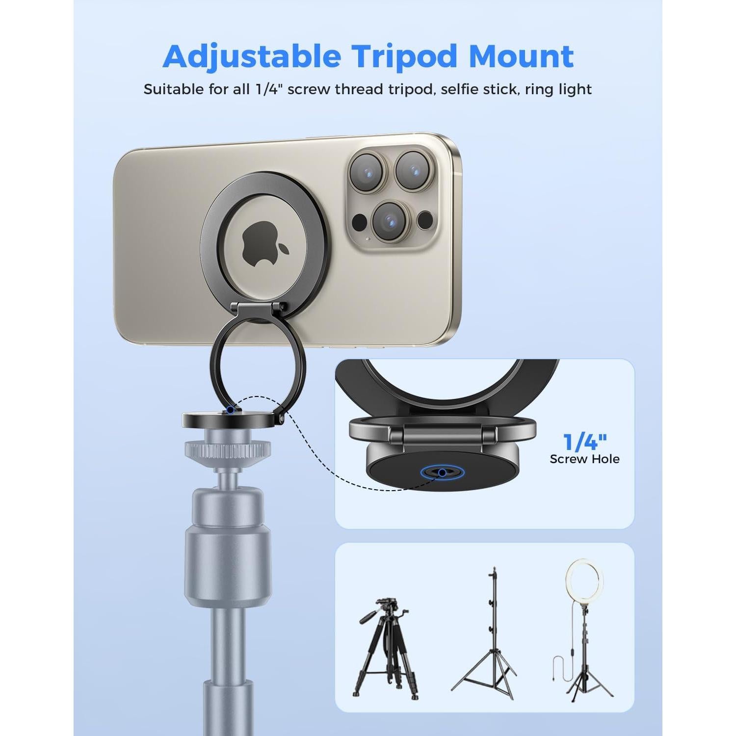 Soporte Magnético Doble para Teléfono SUPERONE con Trípode