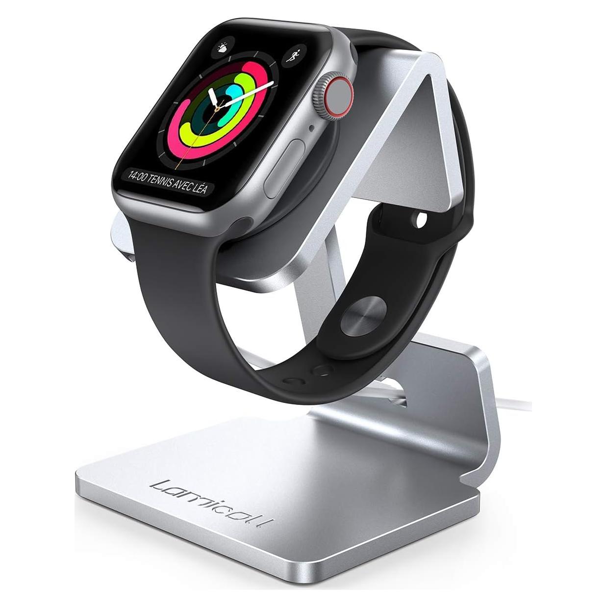 Soporte de Carga Lamicall para Apple Watch Plata