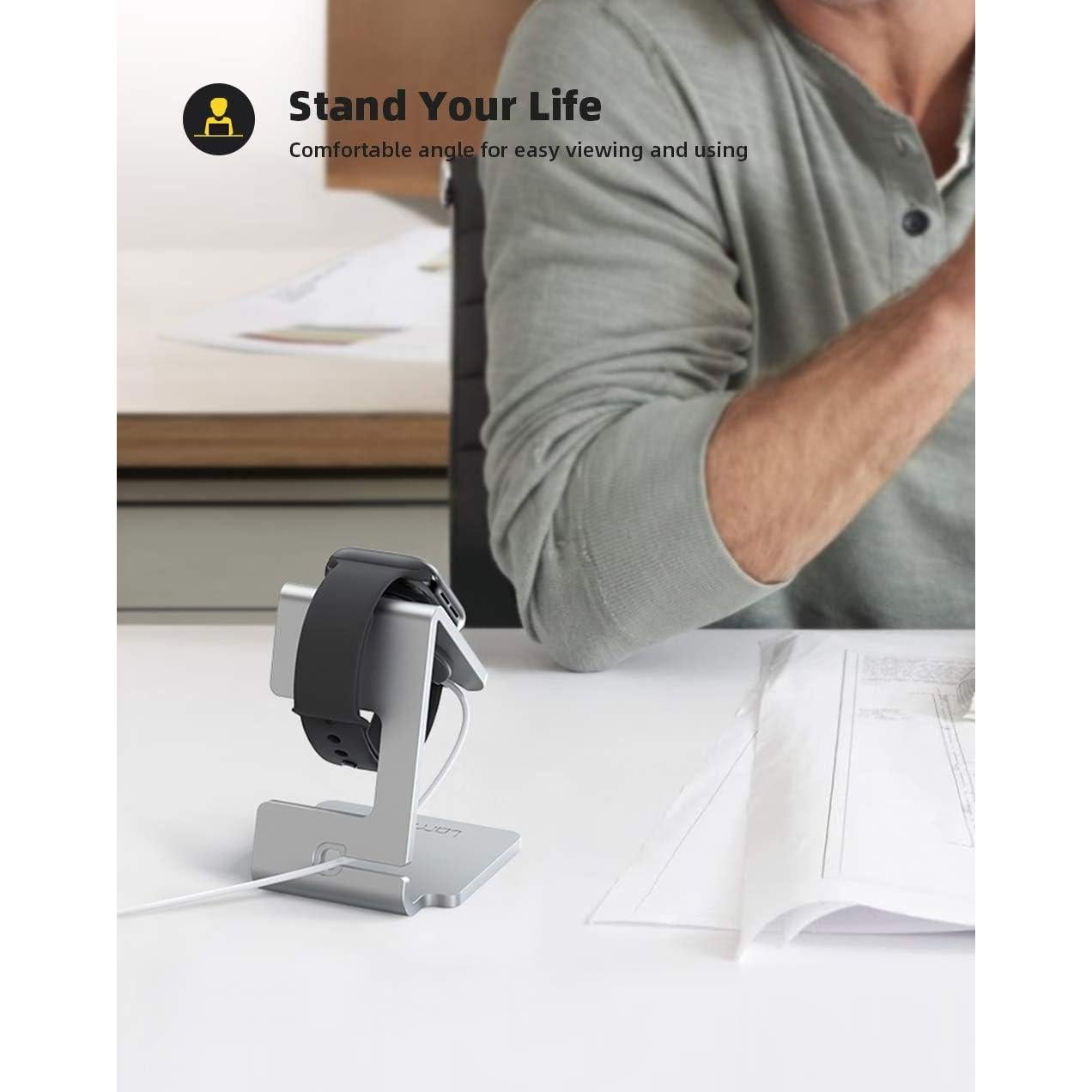 Soporte de Carga Lamicall para Apple Watch Plata