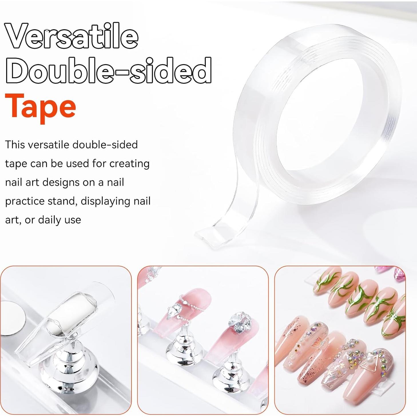 Soporte de Uñas Makartt Plateado con Cinta Doble Cara