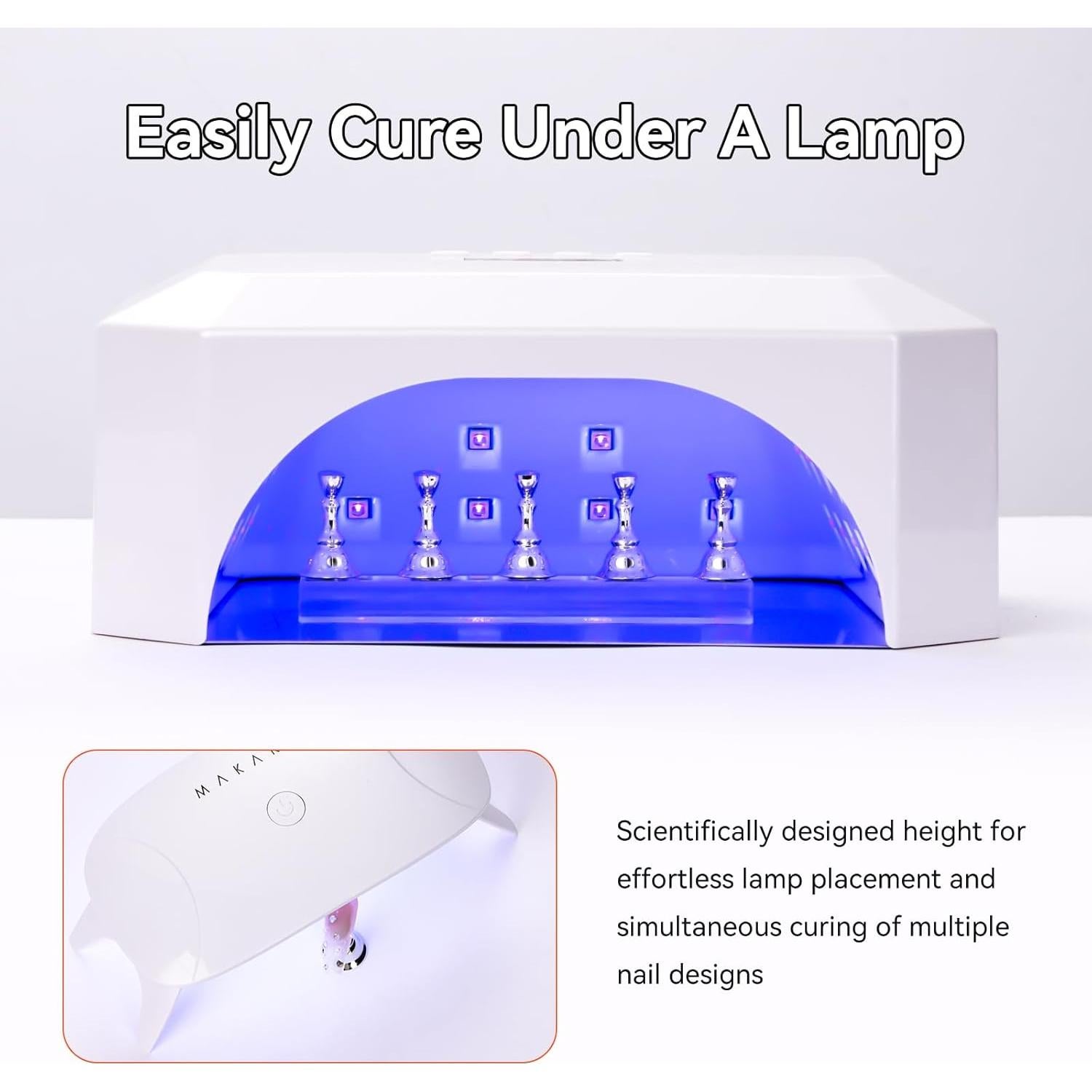 Soporte de Uñas Makartt Plateado con Cinta Doble Cara