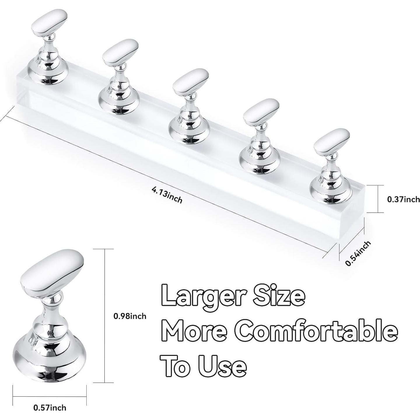 Soporte de Uñas Makartt Plateado con Cinta Doble Cara