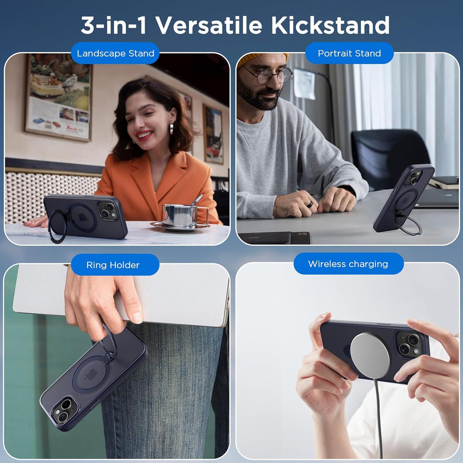 Funda Magnética CACOE para iPhone 15 6.1" Azul Oscuro