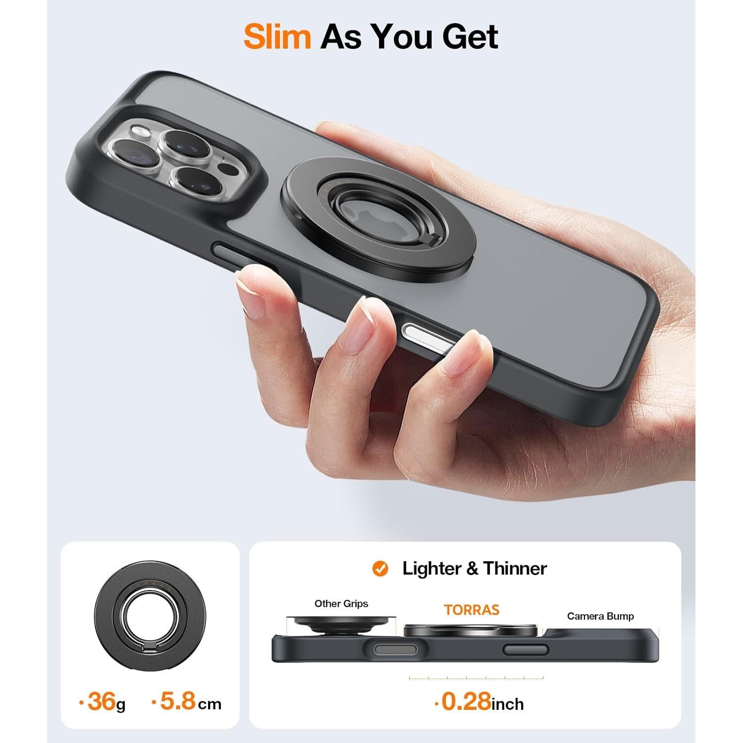 Soporte Magnético para Teléfono TORRAS Negro Delgado 2024