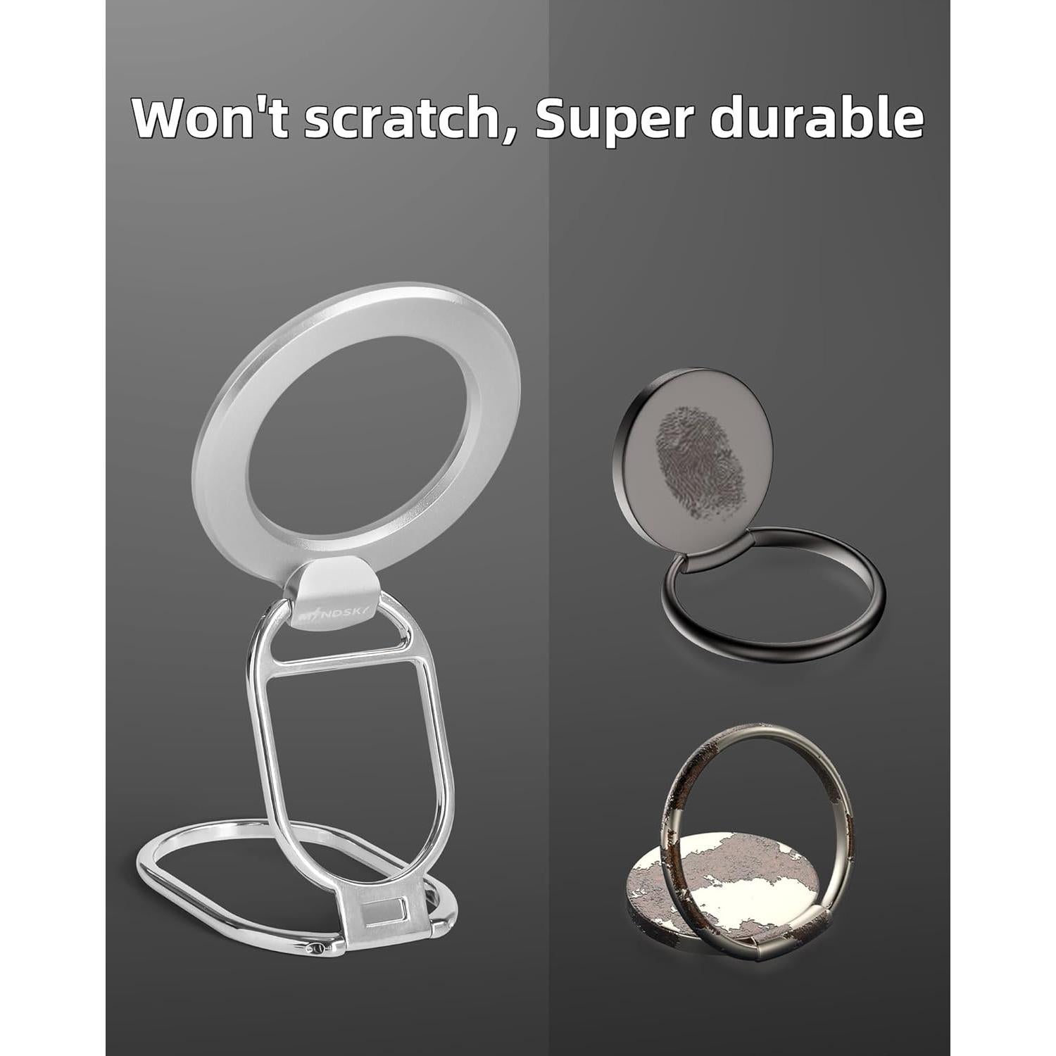 Soporte MagSafe Mindsky para iPhone 12/13/14/15 Plata