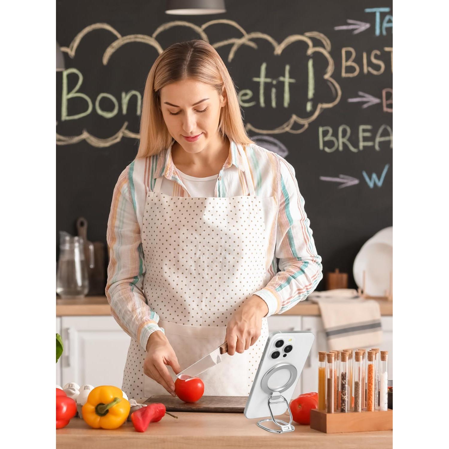 Soporte MagSafe Mindsky para iPhone 12/13/14/15 Plata