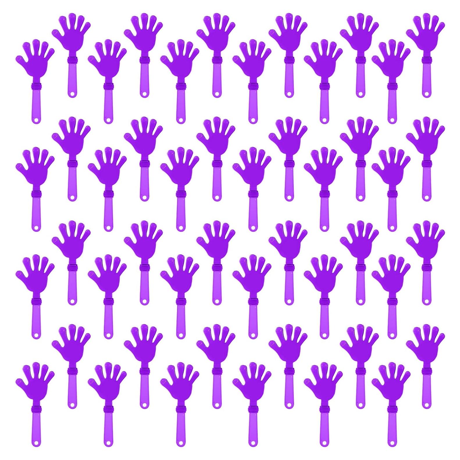100 Clappers de Mano Morado Lila 19 cm para Fiestas