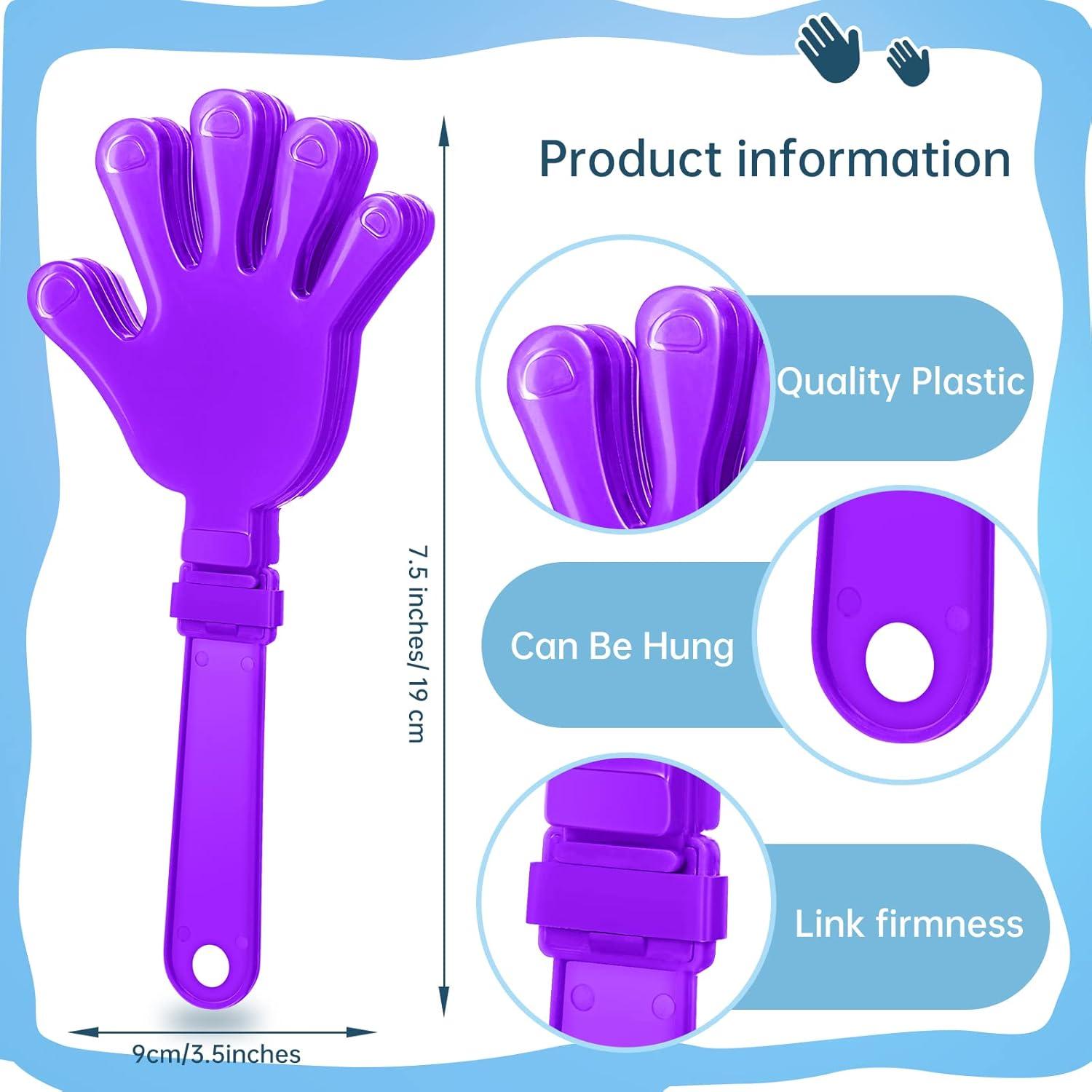 100 Clappers de Mano Morado Lila 19 cm para Fiestas