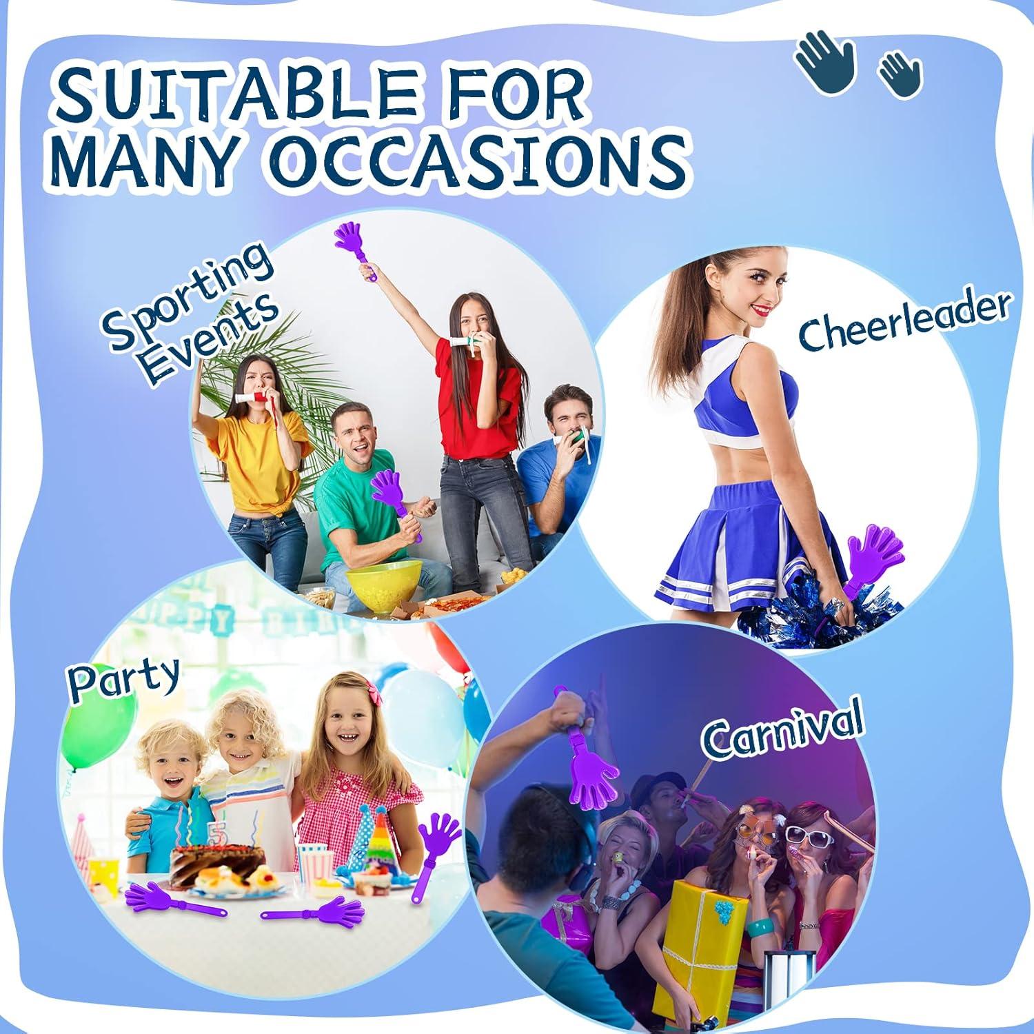 100 Clappers de Mano Morado Lila 19 cm para Fiestas