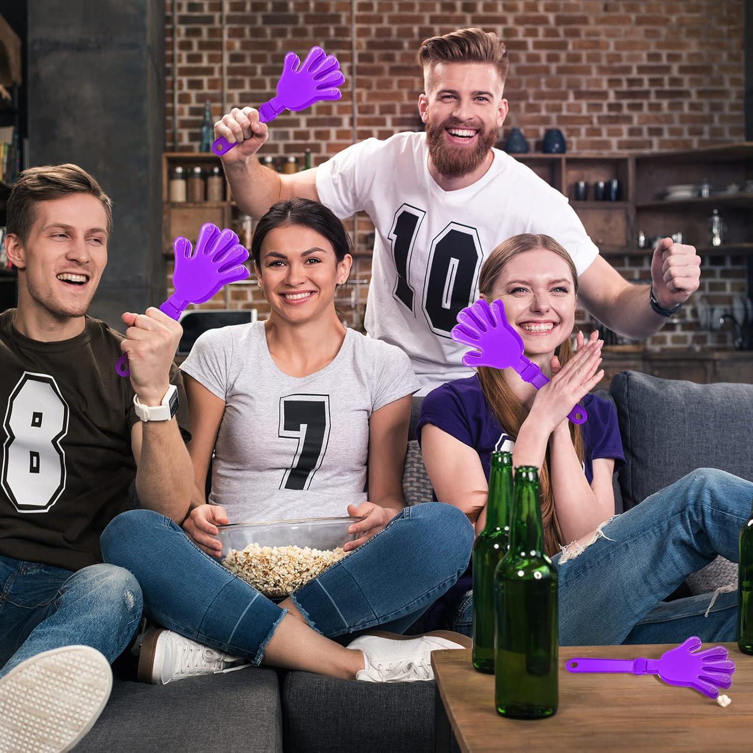 100 Clappers de Mano Morado Lila 19 cm para Fiestas