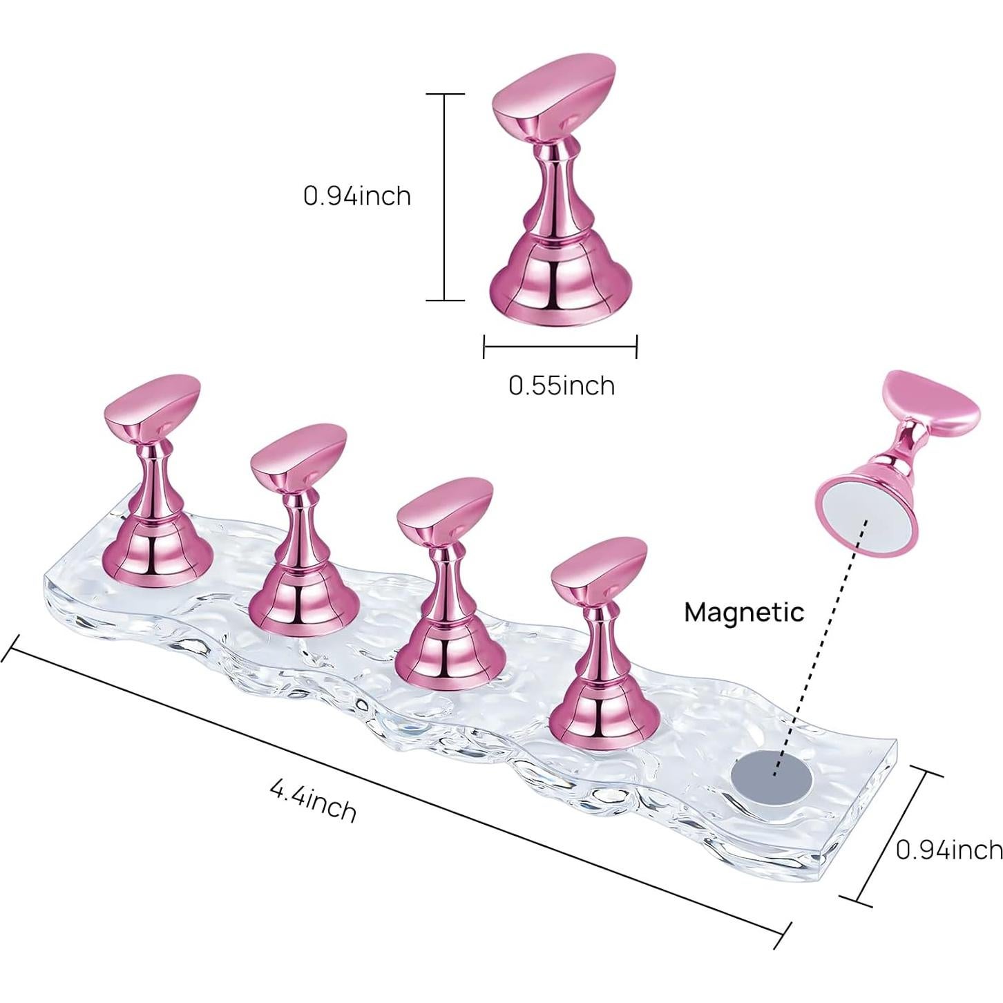 Soporte para Uñas JUSTOTRY 2 Juegos Rosa Magnético 8,89 cm