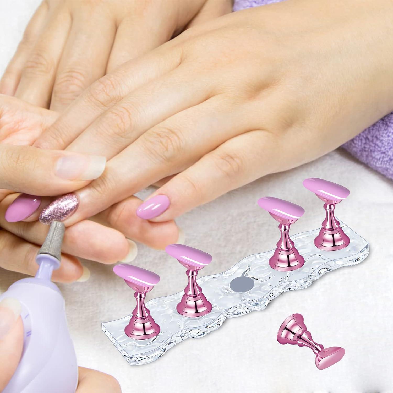 Soporte para Uñas JUSTOTRY 2 Juegos Rosa Magnético 8,89 cm