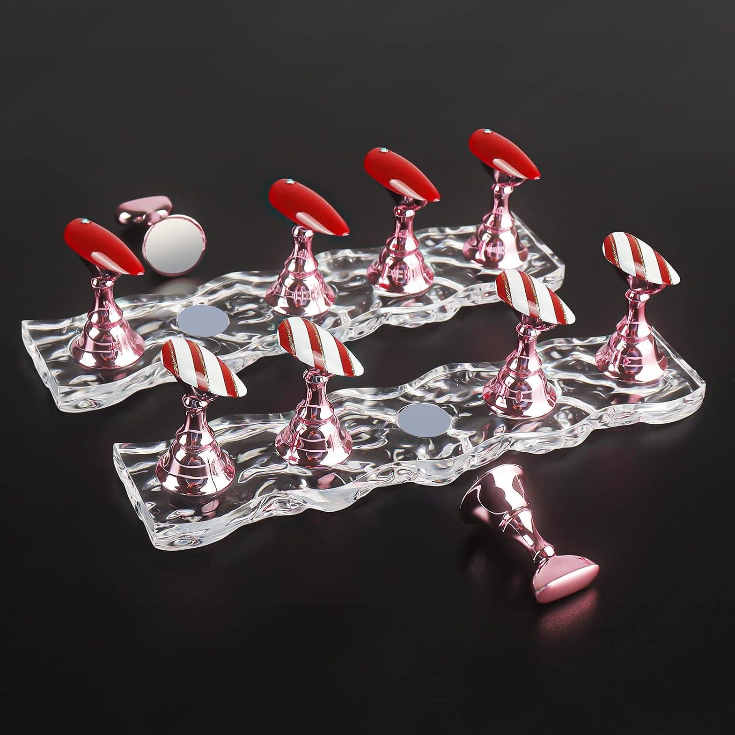 Soporte para Uñas JUSTOTRY 2 Juegos Rosa Magnético 8,89 cm