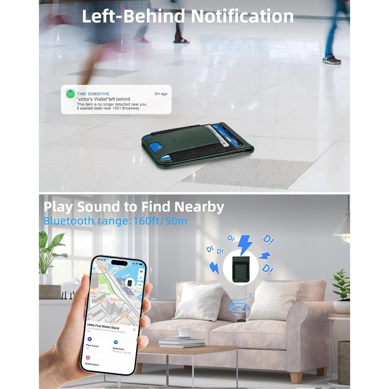 Billetera Magnética HiWe con Find My para iPhone 16/15/14/13/12
