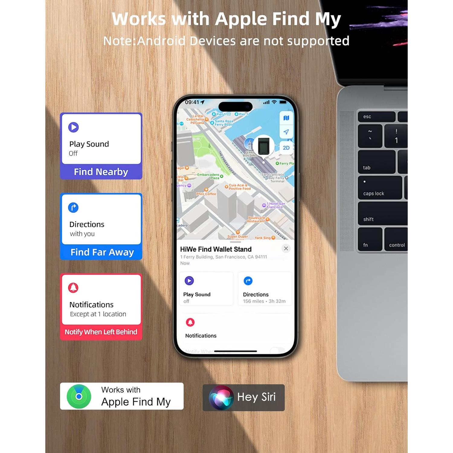 Billetera Magnética HiWe con Find My para iPhone 16/15/14/13/12