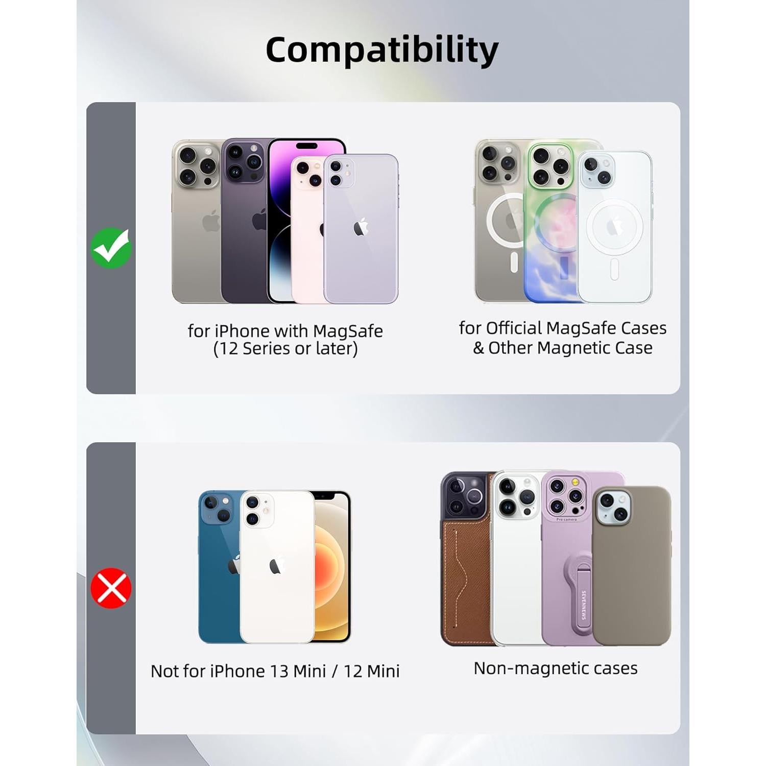 Billetera Magnética HiWe con Find My para iPhone 16/15/14/13/12