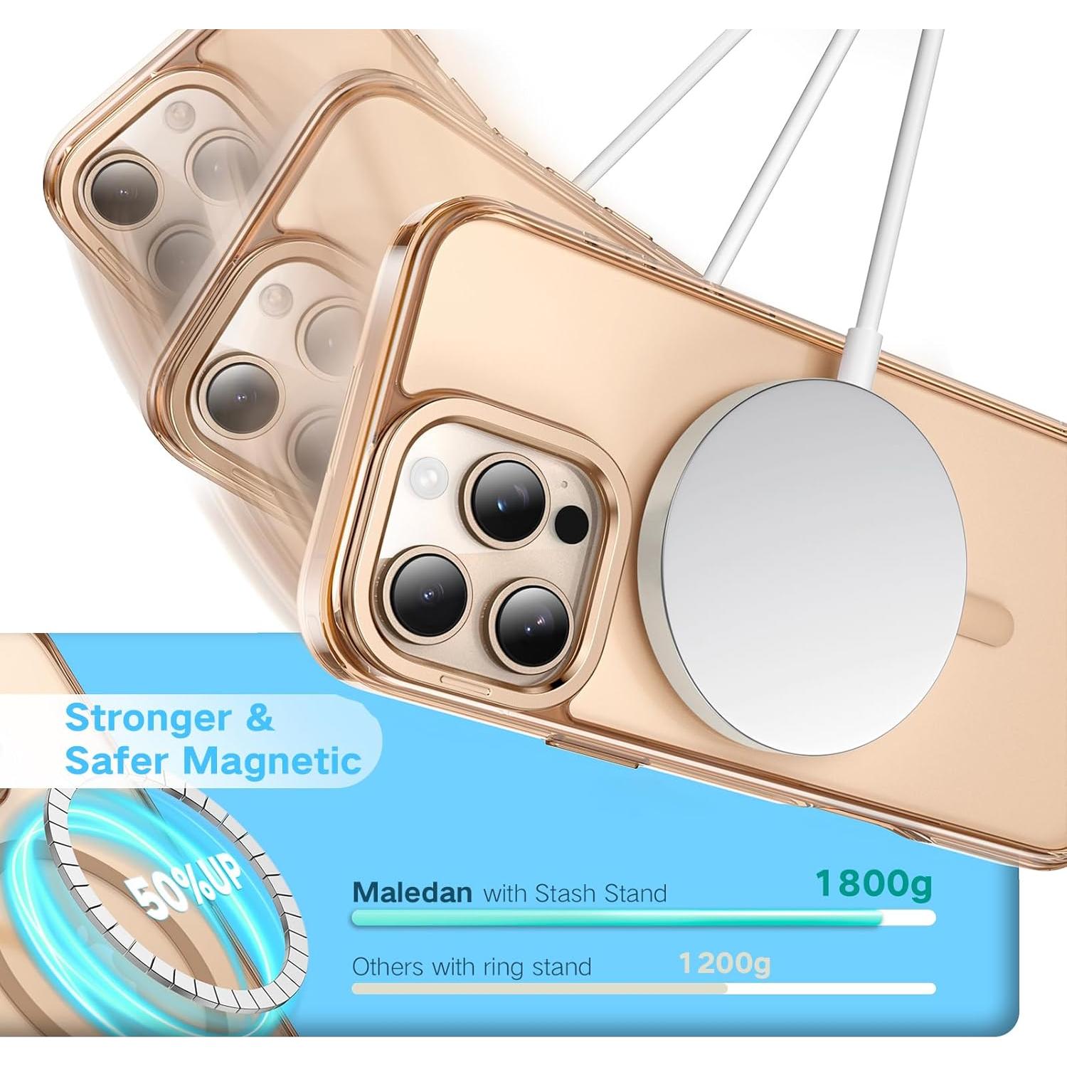 Funda Magnética Maledan para iPhone 16 Pro Max Titanio