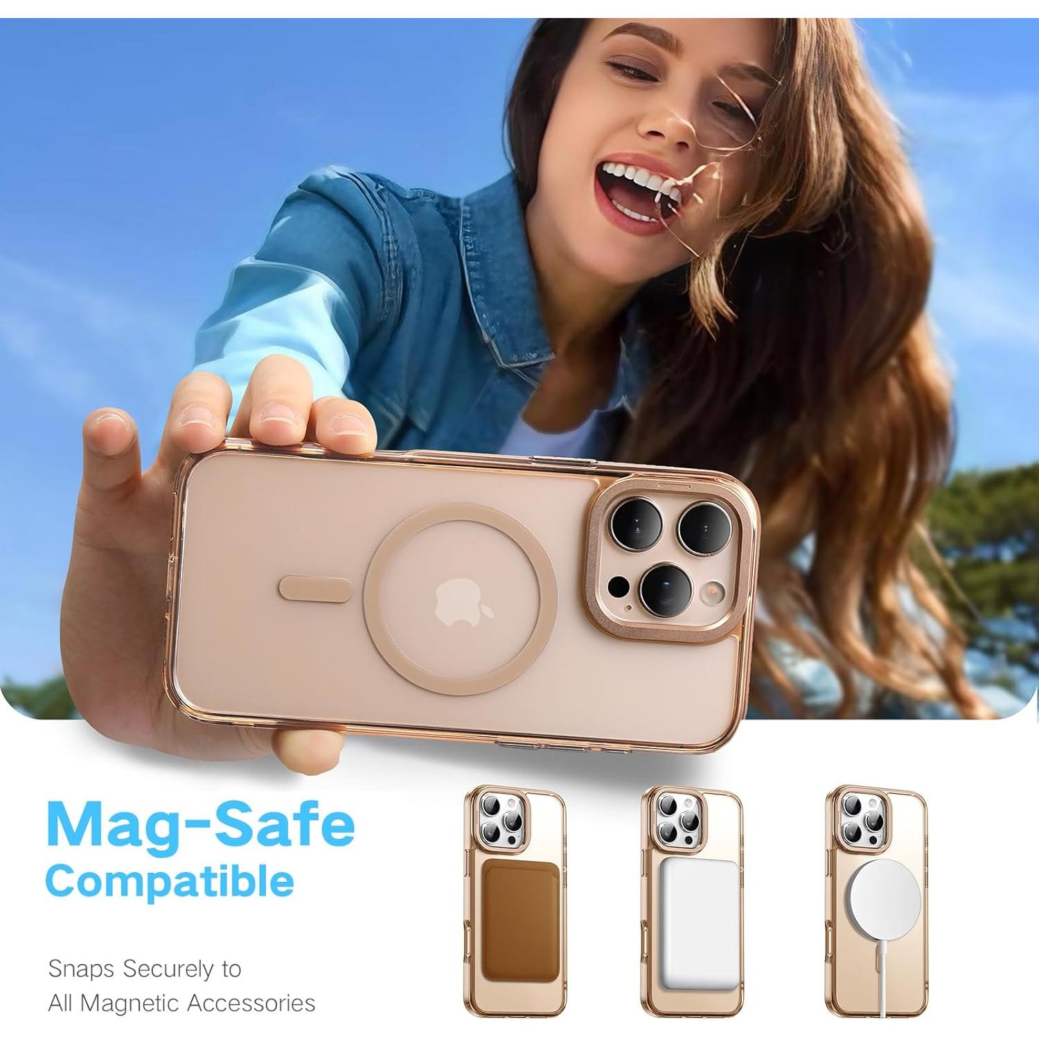 Funda Magnética Maledan para iPhone 16 Pro Max Titanio
