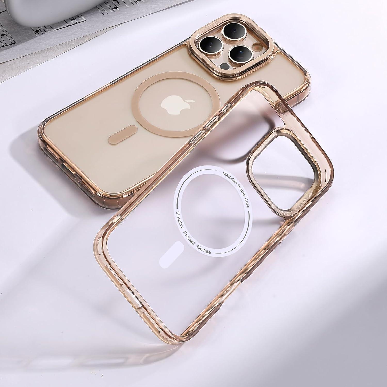 Funda Magnética Maledan para iPhone 16 Pro Max Titanio